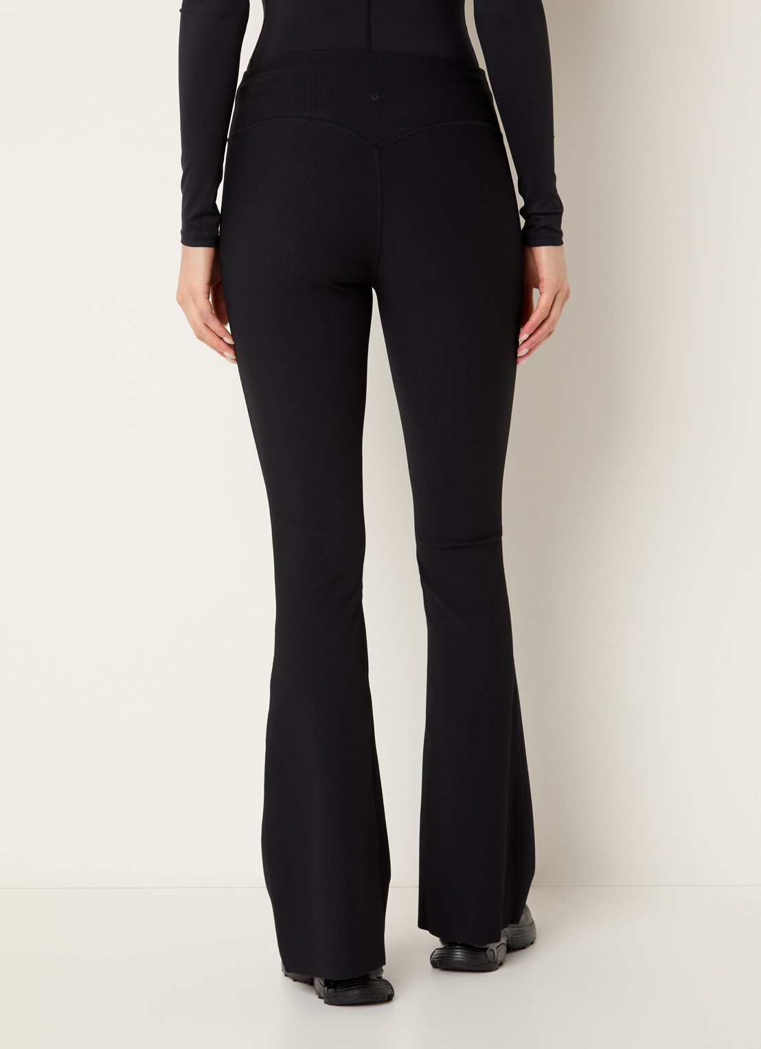 Björn Borg High waist flared fit trainingslegging met logo - achterkant zwart