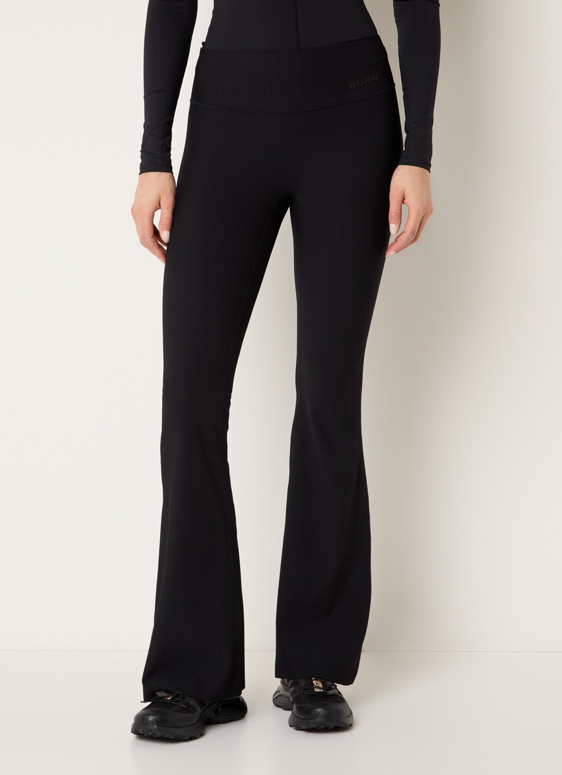 Björn Borg High waist flared fit trainingslegging met logo - detail 2 zwart