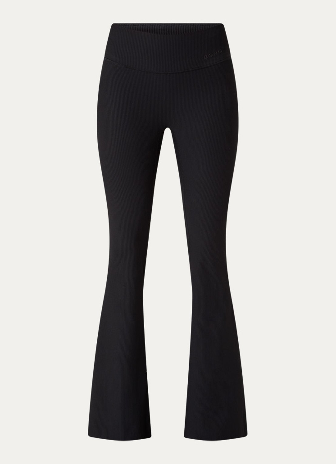 Björn Borg High waist flared fit trainingslegging met logo - voorkant 4 zwart