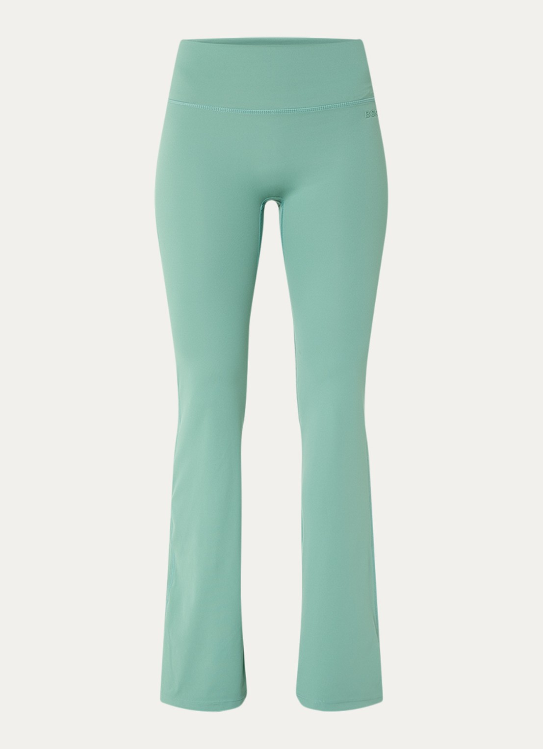 Björn Borg High waist flared fit trainingslegging met logo - voorkant 3 lindegroen