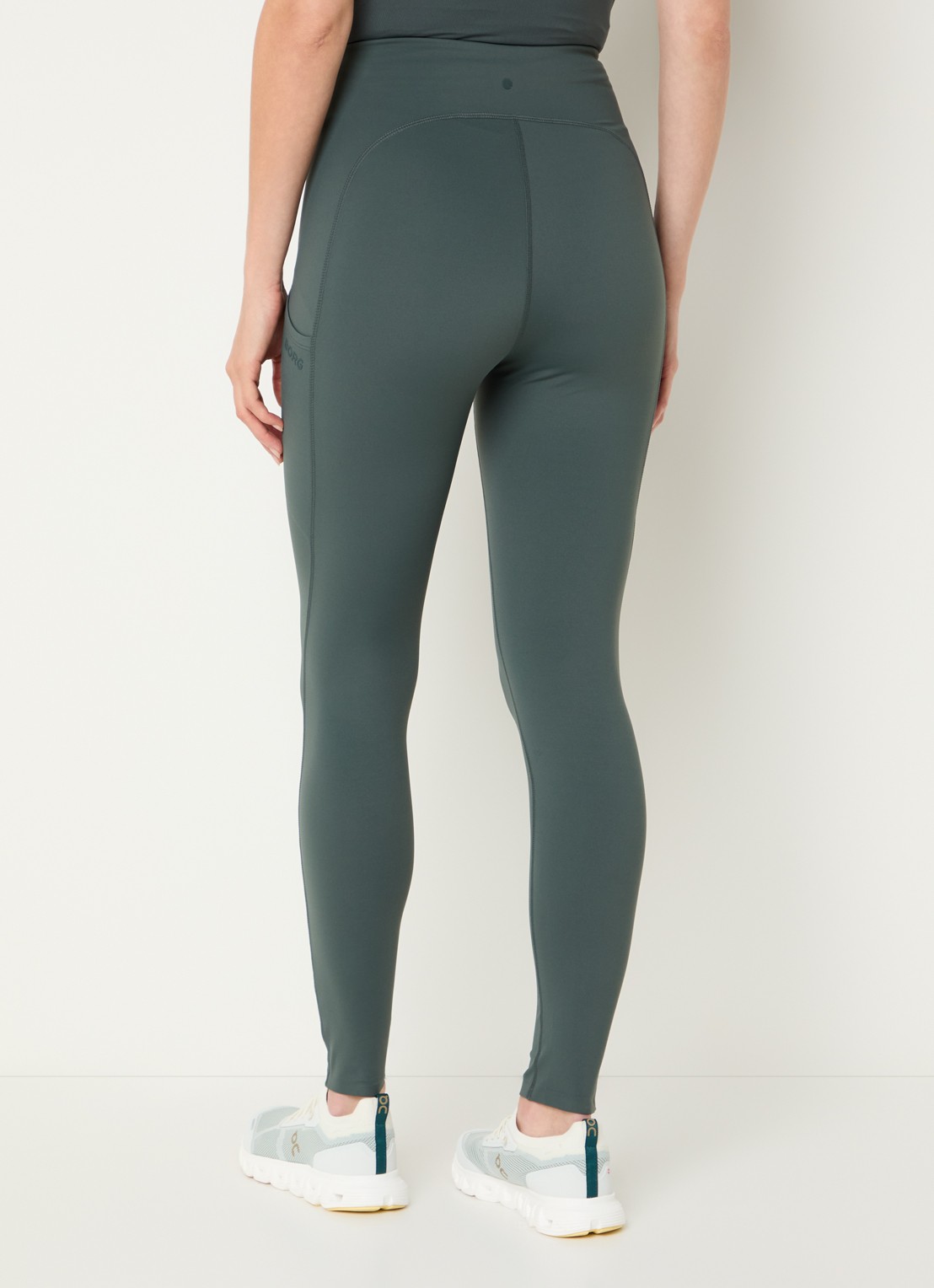 Björn Borg High waist skinny fit trainingslegging met logo - achterkant 5 groen