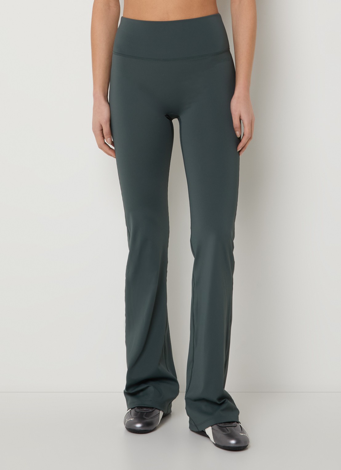 Björn Borg High waist trainingslegging met logo - detail bronsgroen