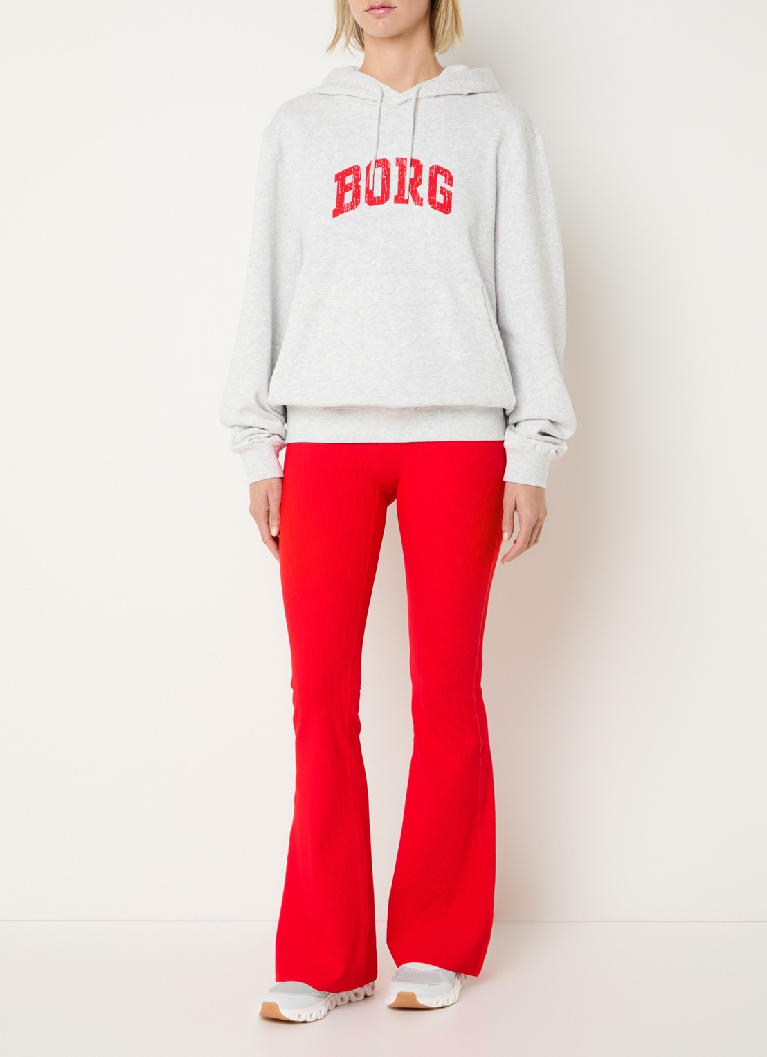 Björn Borg Hoodie met logo - voorkant 5 grijs