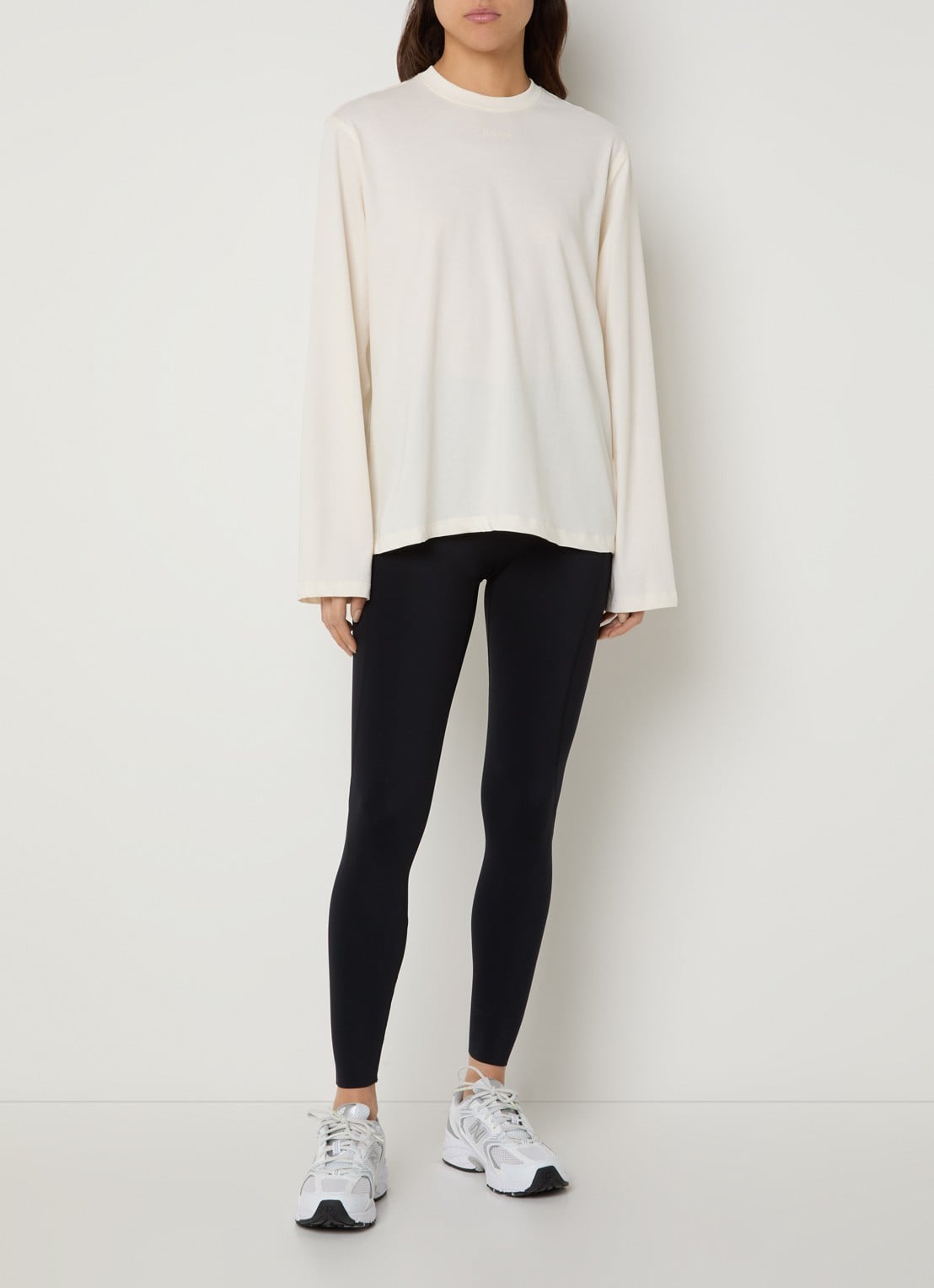 Björn Borg Longsleeve met backprint - voorkant 2 gebroken wit