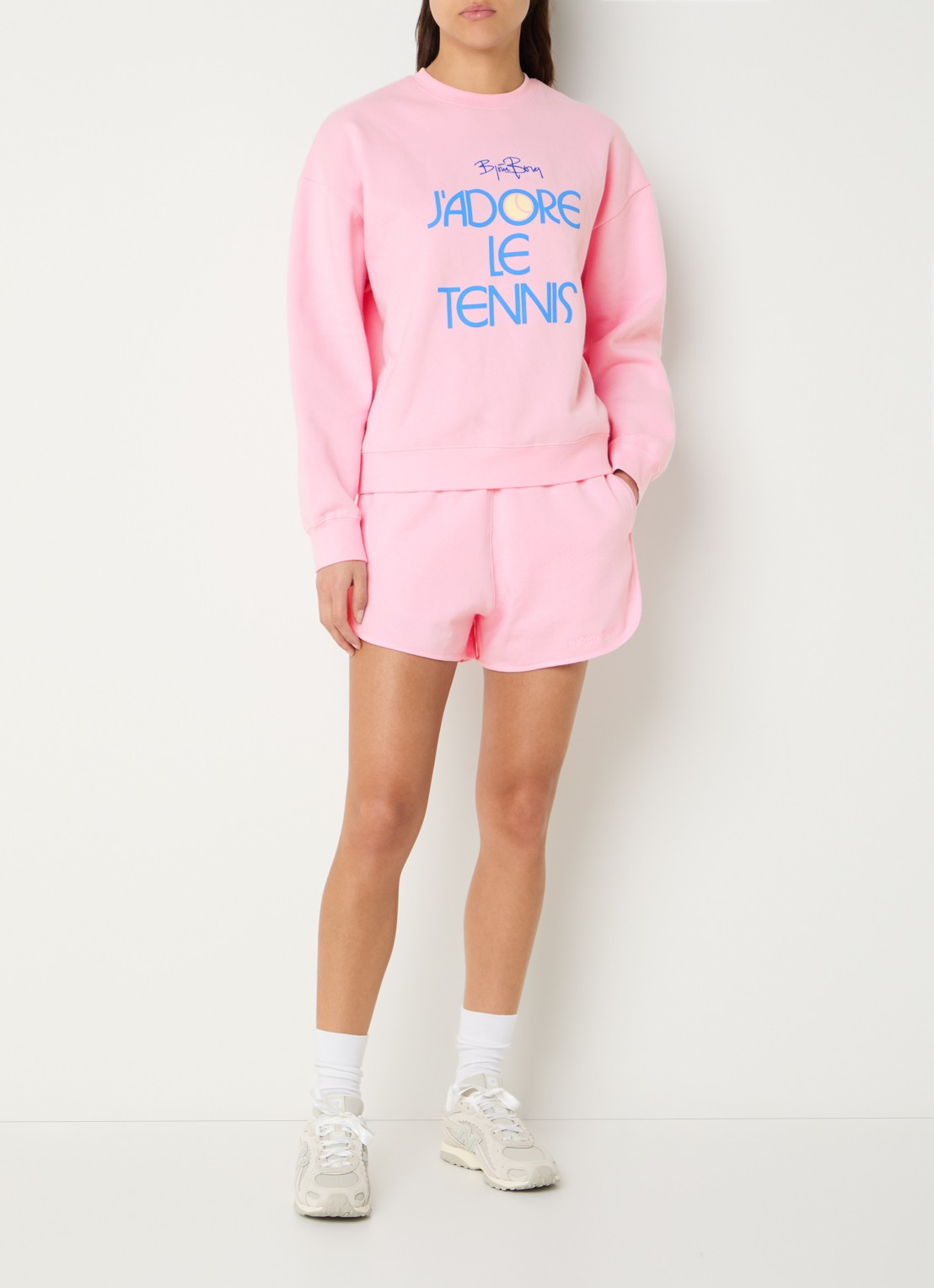 Björn Borg Low waist wide fit shorts met steekzakken - voorkant 2 roze