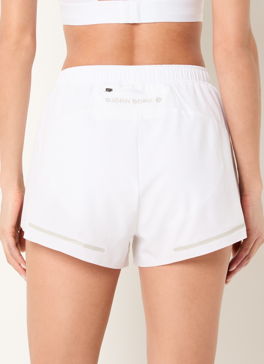 Björn Borg Performance high waist loose fit trainingsshort  - achterkant 5 wit