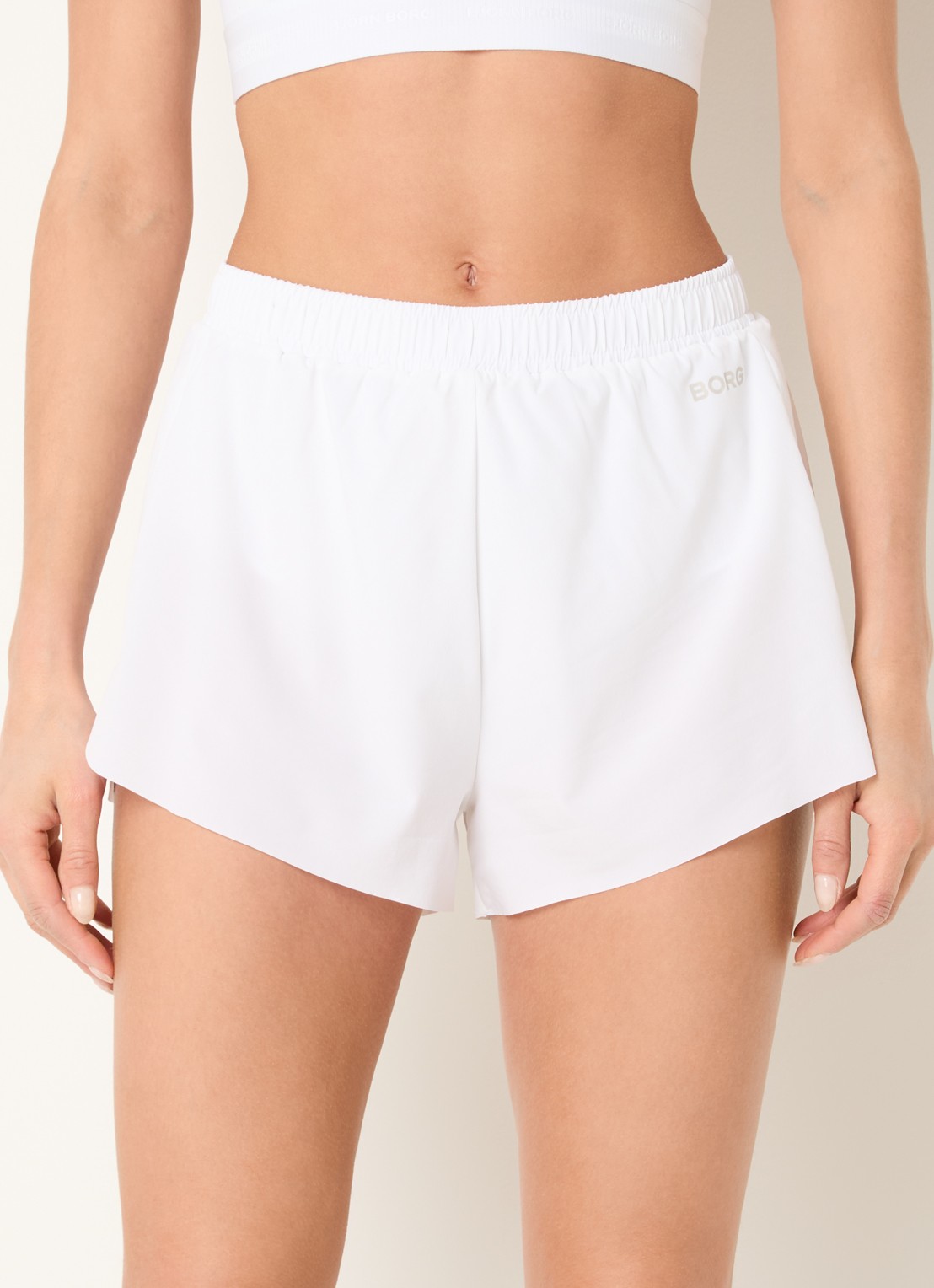 Björn Borg Performance high waist loose fit trainingsshort  - detail wit