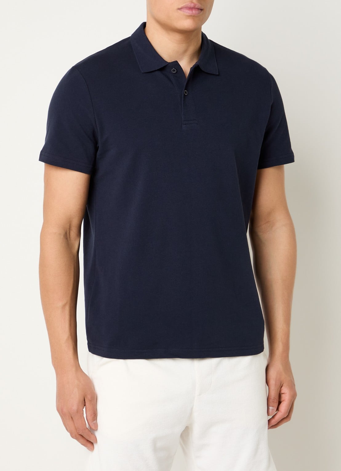 Björn Borg Regular fit polo van piqué katoen  - detail donkerblauw