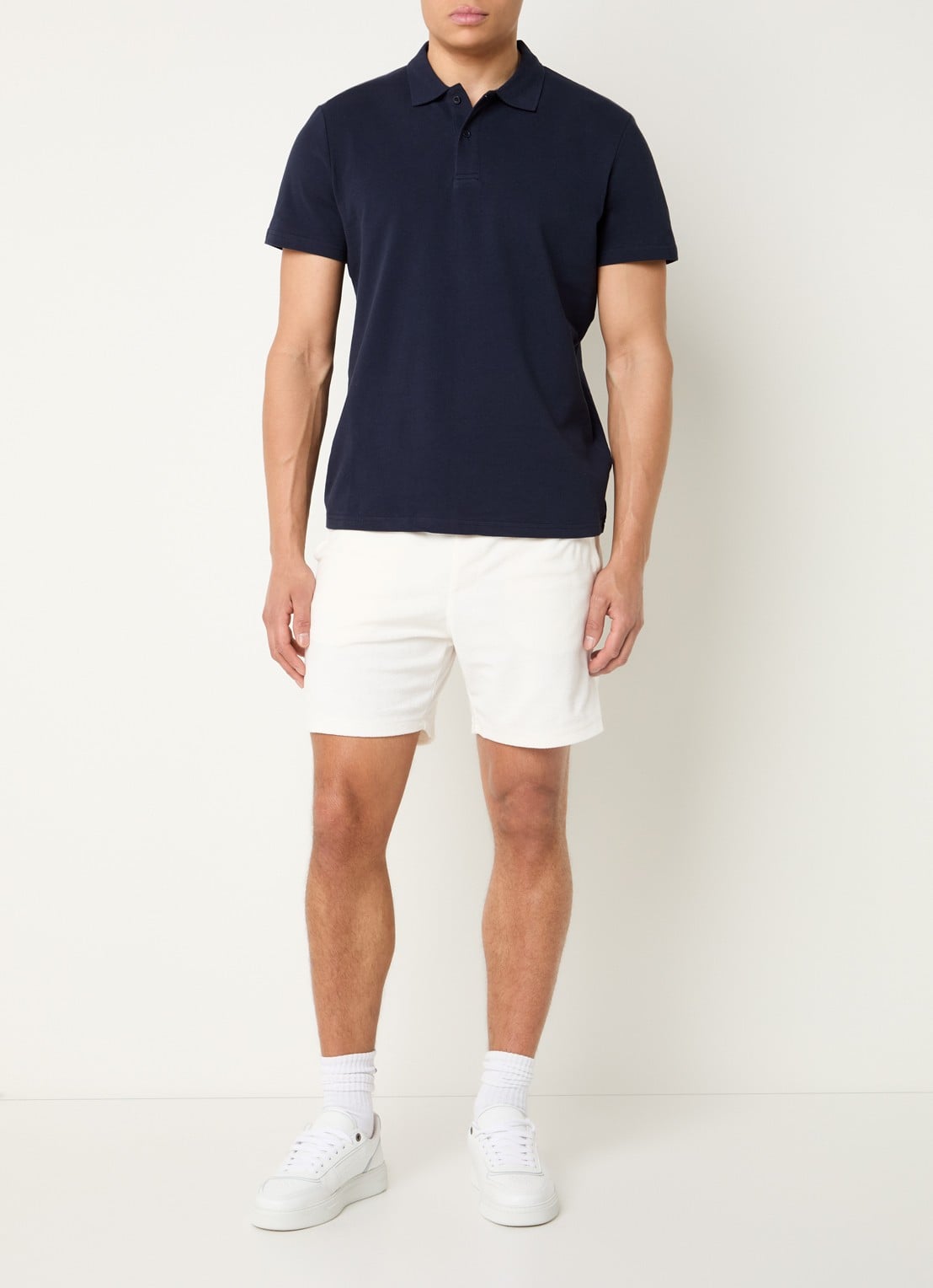 Björn Borg Regular fit polo van piqué katoen  - voorkant 3 donkerblauw