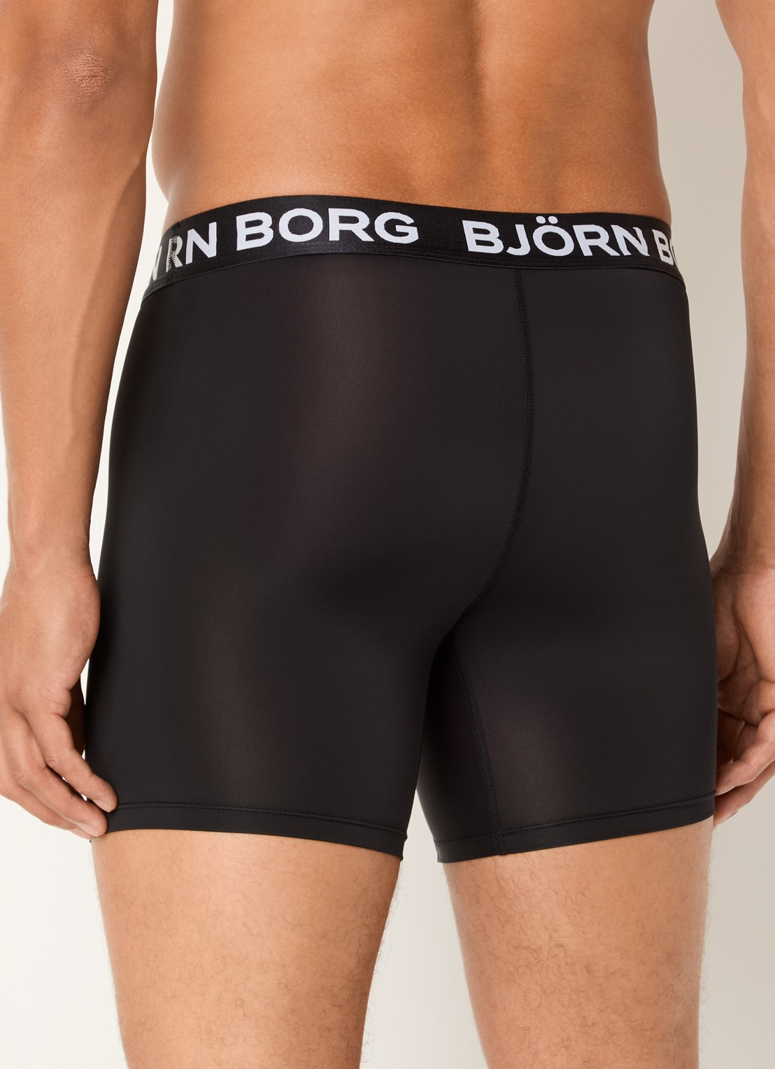 Björn Borg Sports Boxershorts met logoband in 3-pack - achterkant 2 zwart
