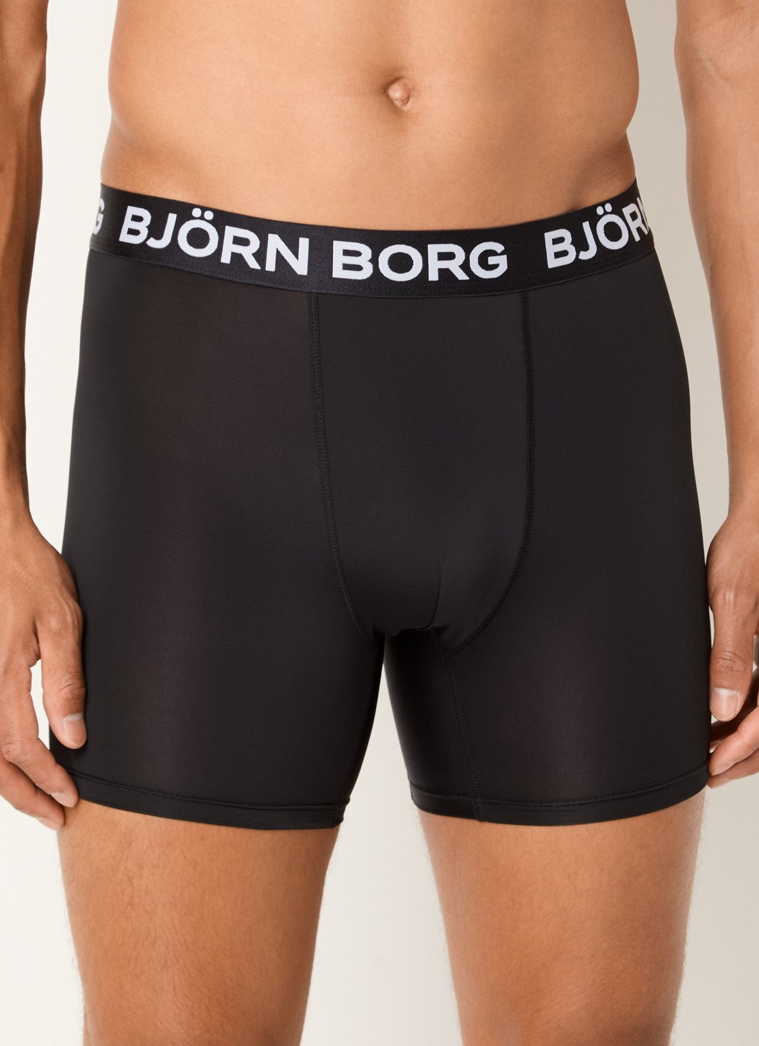 Björn Borg Sports Boxershorts met logoband in 3-pack - detail zwart