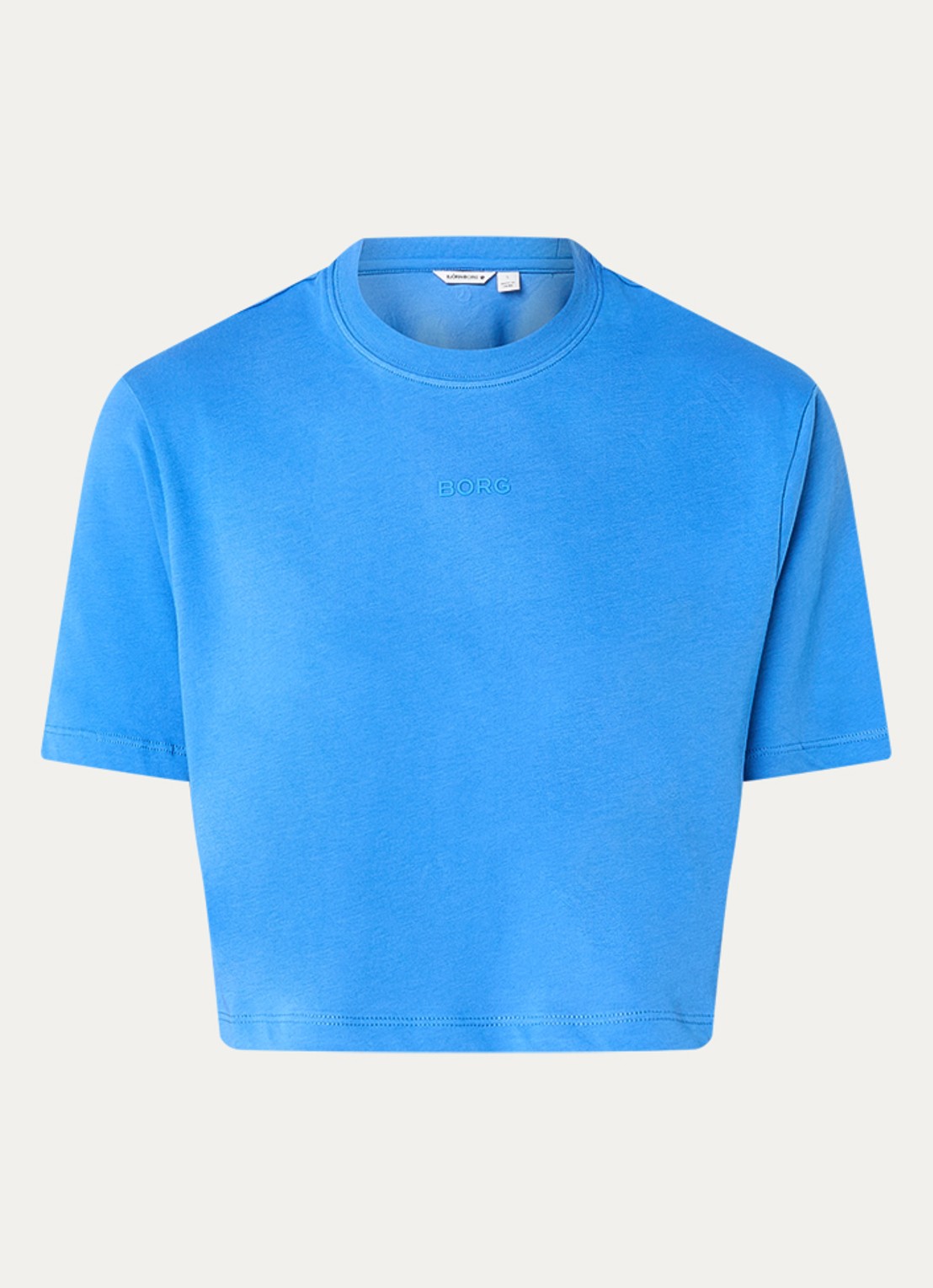 Björn Borg Studio cropped T-shirt met logo - voorkant 2 blauw