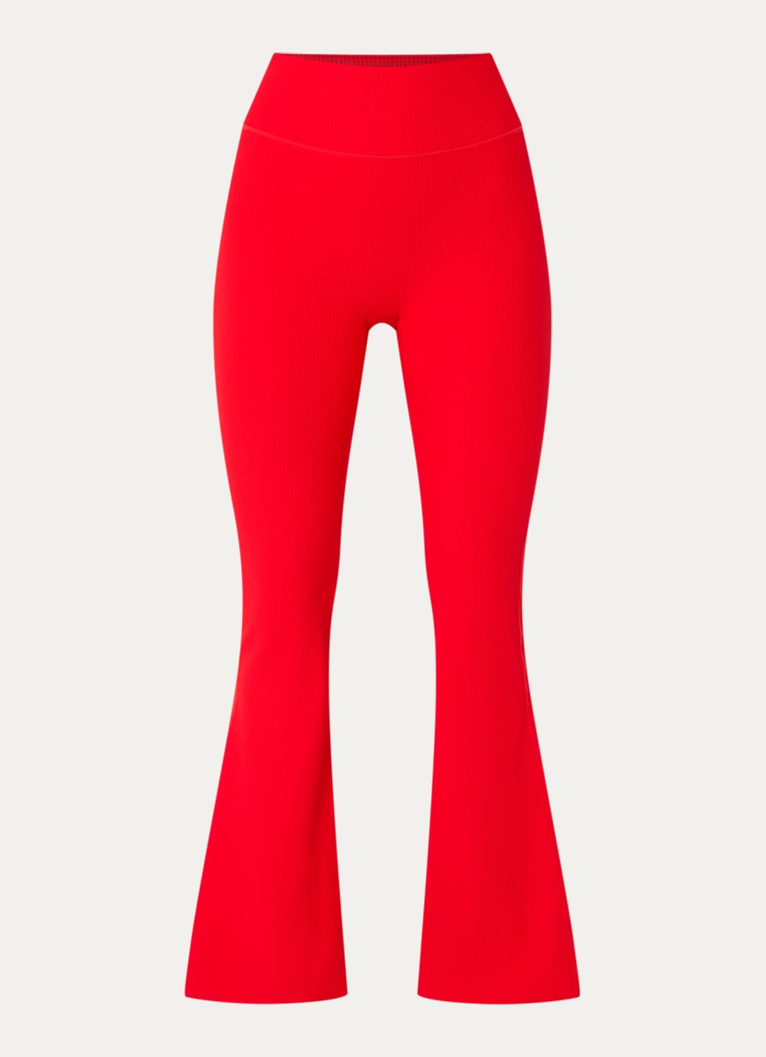 Björn Borg Studio high waist flared fit trainingslegging met ribstructuur - voorkant 4 rood
