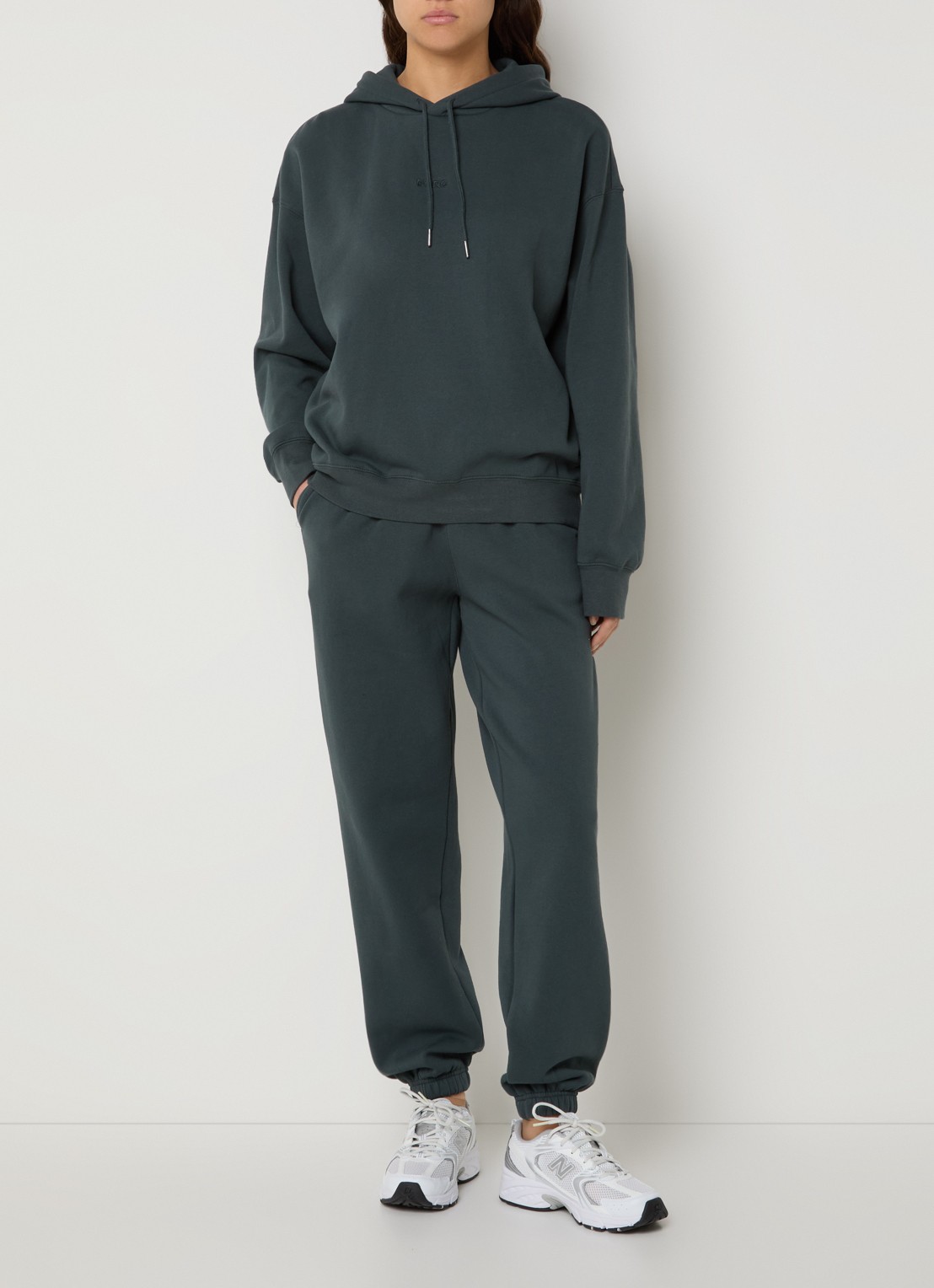 Björn Borg Studio high waist joggingbroek met steekzakken - voorkant 4 donkergroen