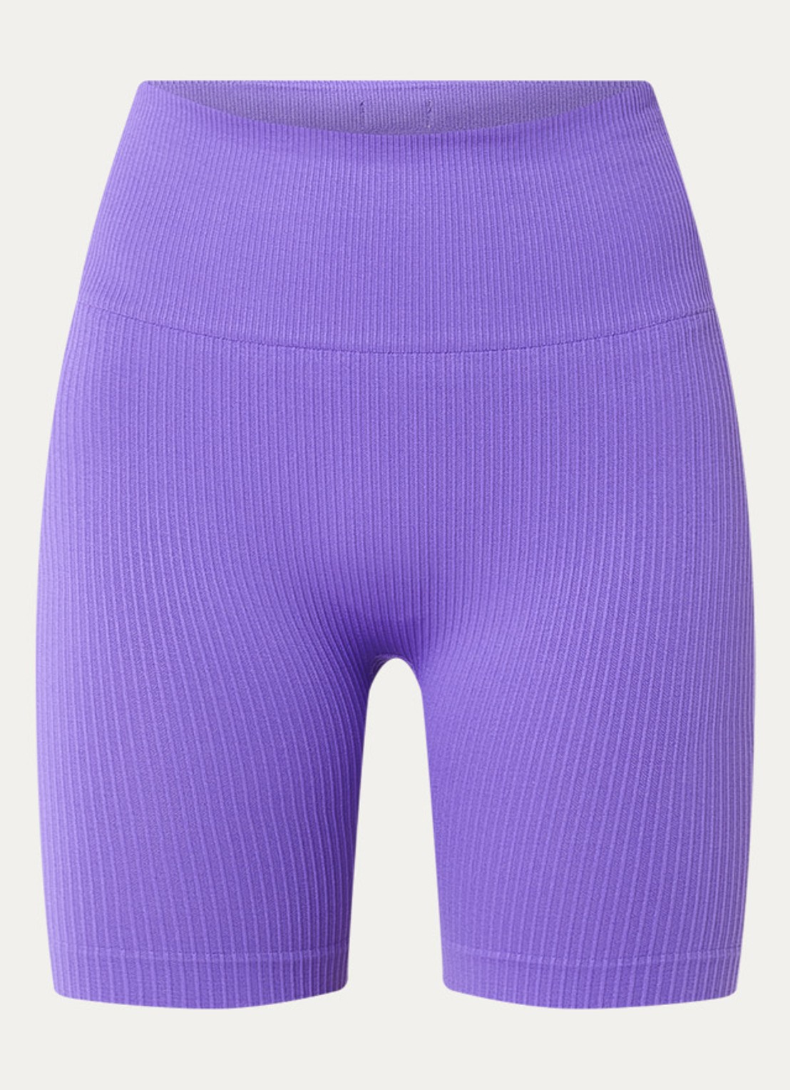 Björn Borg Studio high waist skinny fit rib korte trainingslegging - voorkant 2 violet