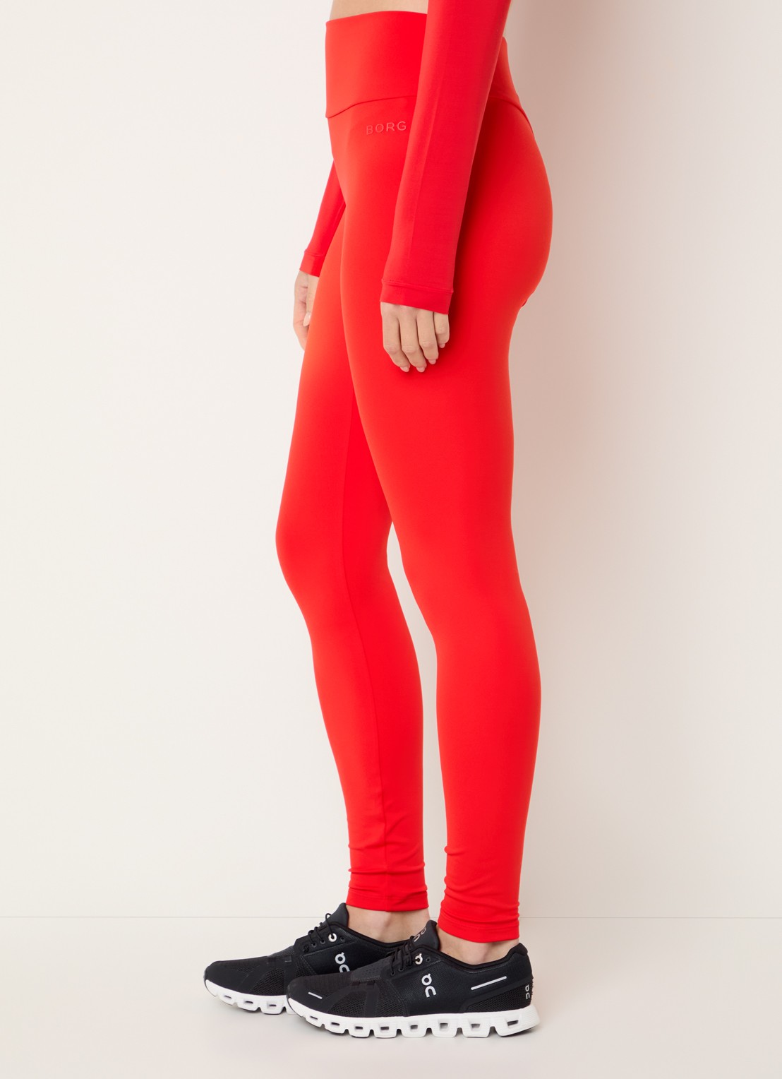 Björn Borg Studio high waist skinny fit trainigslegging met 3D logo - detail 2 rood