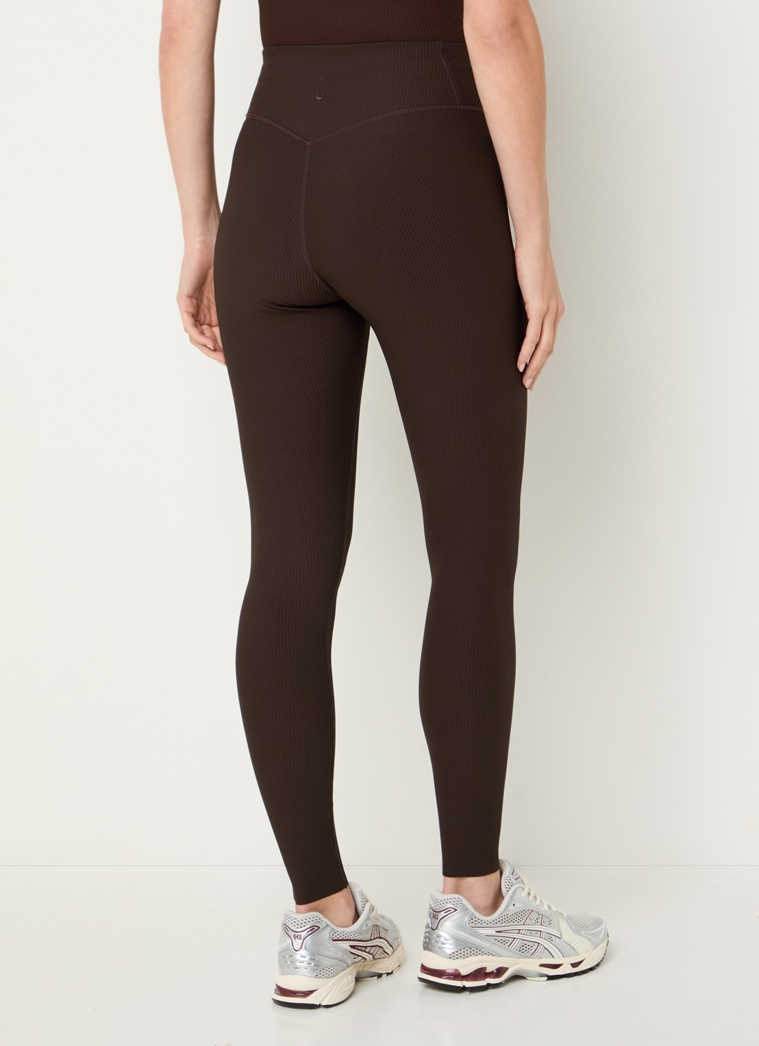 Björn Borg Studio high waist skinny fit trainingslegging met ribstructuur - achterkant 3 bruin