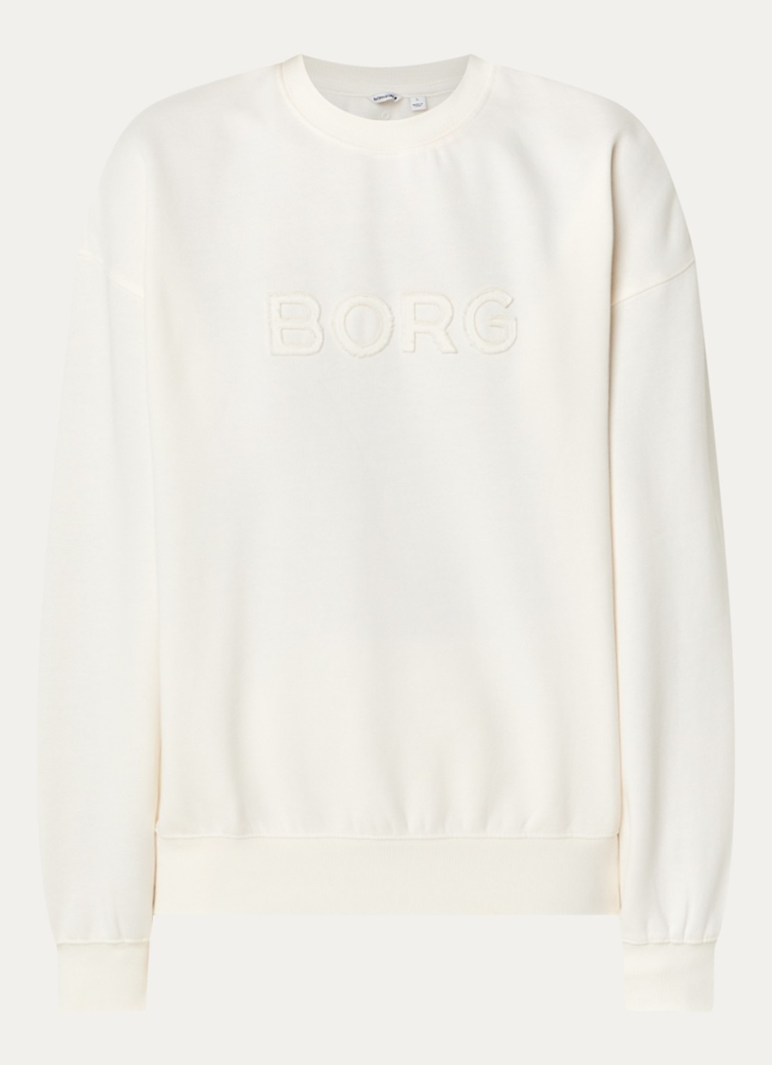 Björn Borg Studio Oversized sweater met logo - voorkant 3 ivoor