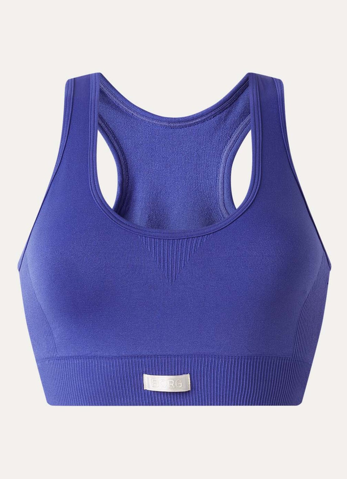 Björn Borg Studio sport bh met light support en logo - voorkant kobaltblauw