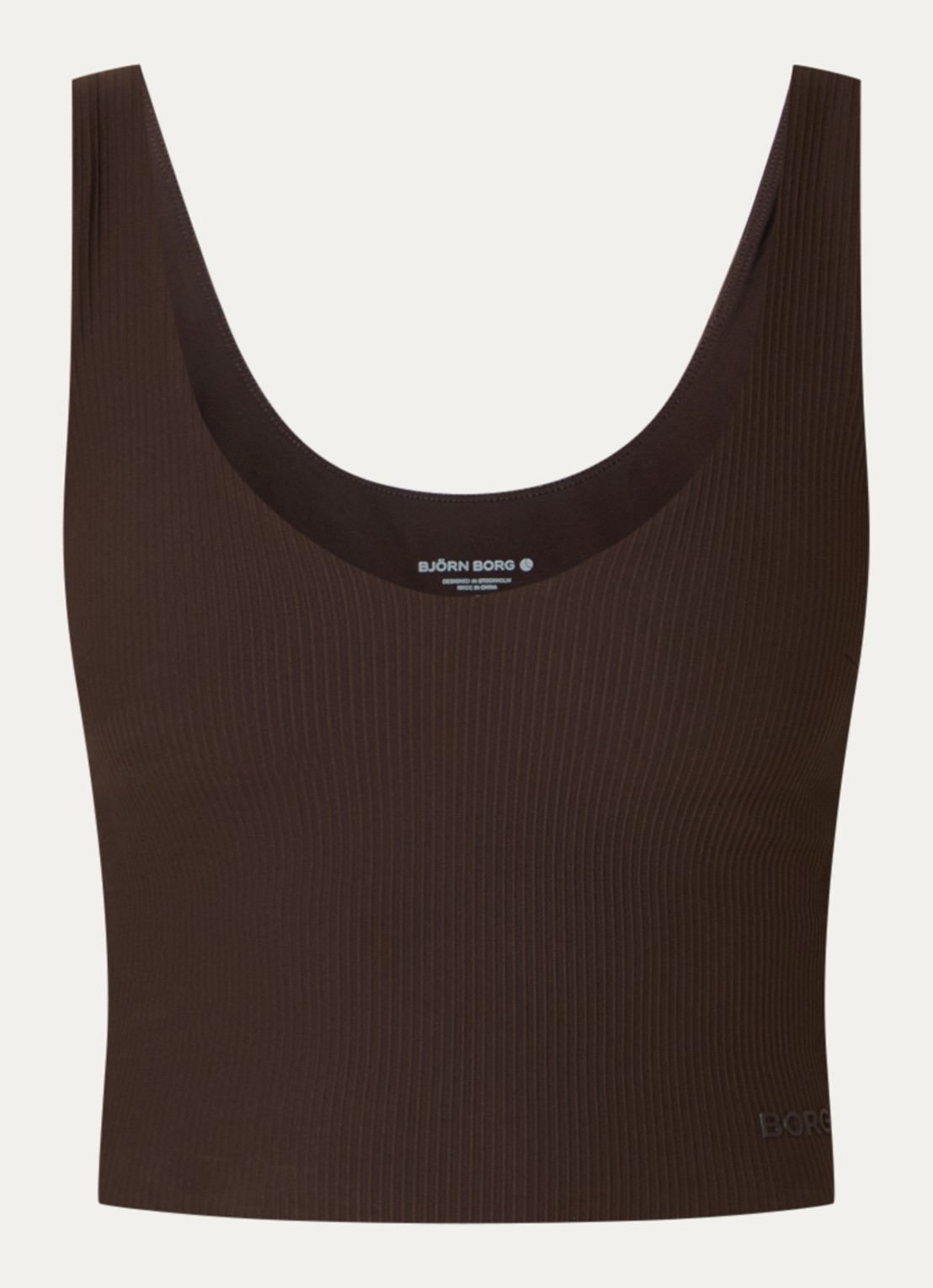 Björn Borg Studio sport bh met ribstructuur en medium support - voorkant 2 bruin