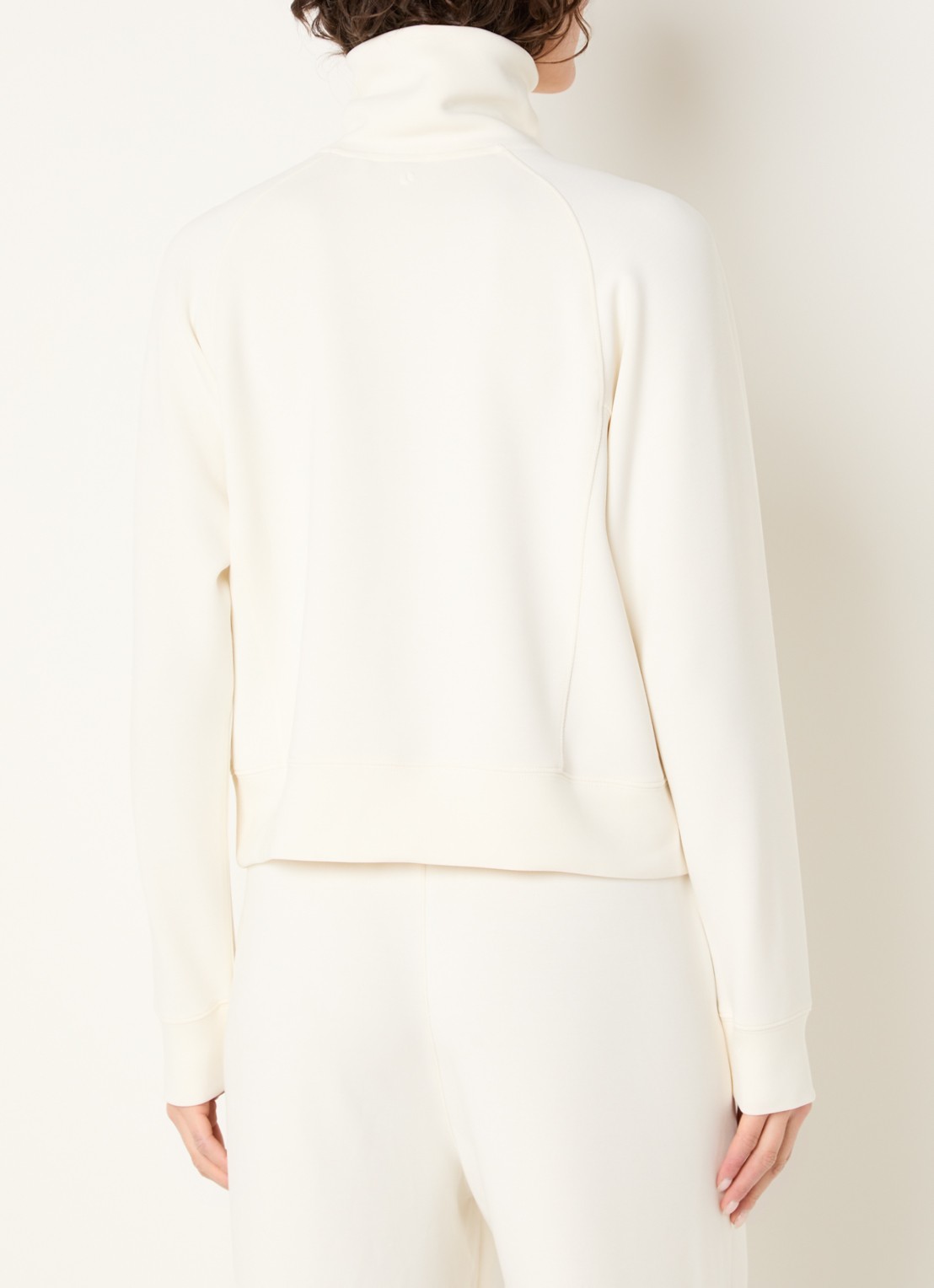 Björn Borg Sweater met logo en halve rits - achterkant 3 creme