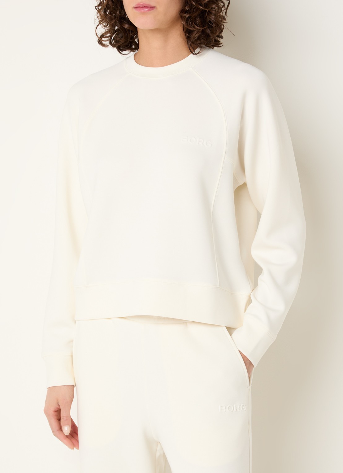 Björn Borg Sweater met logo - detail 4 creme