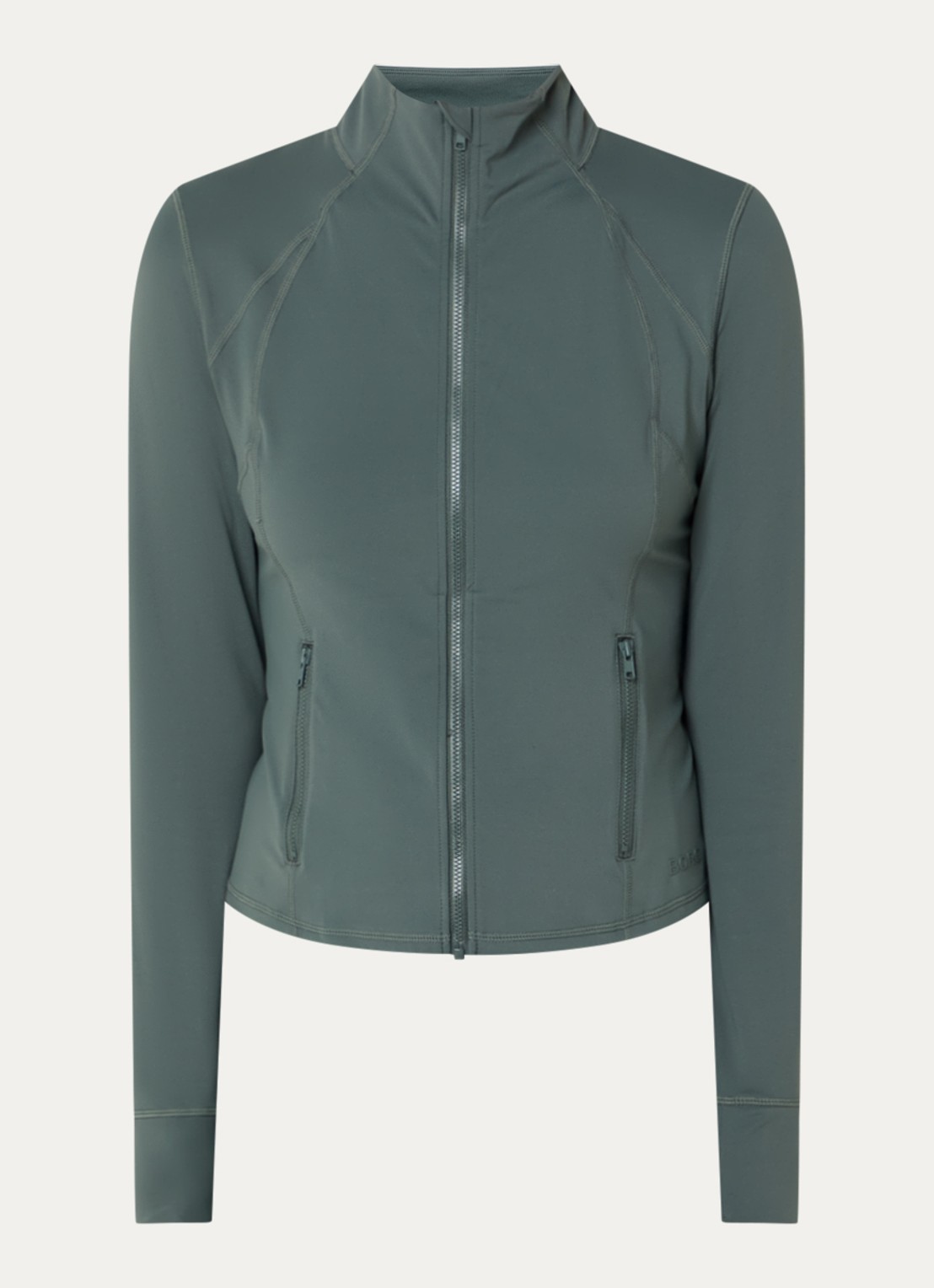Björn Borg Sweatvest met logo en ritszakken - voorkant groen