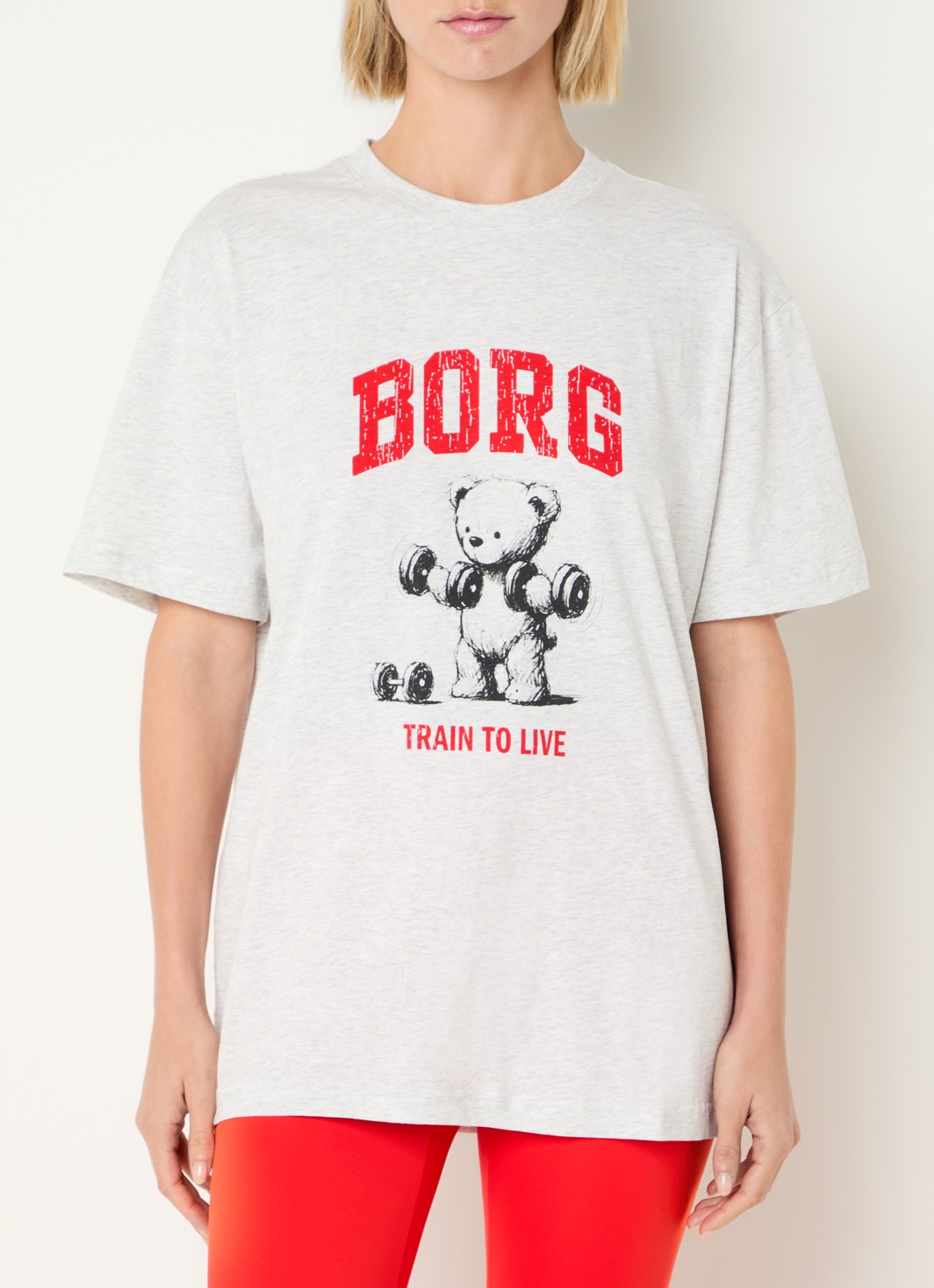 Björn Borg T-shirt met logo - detail 4 grijsmele