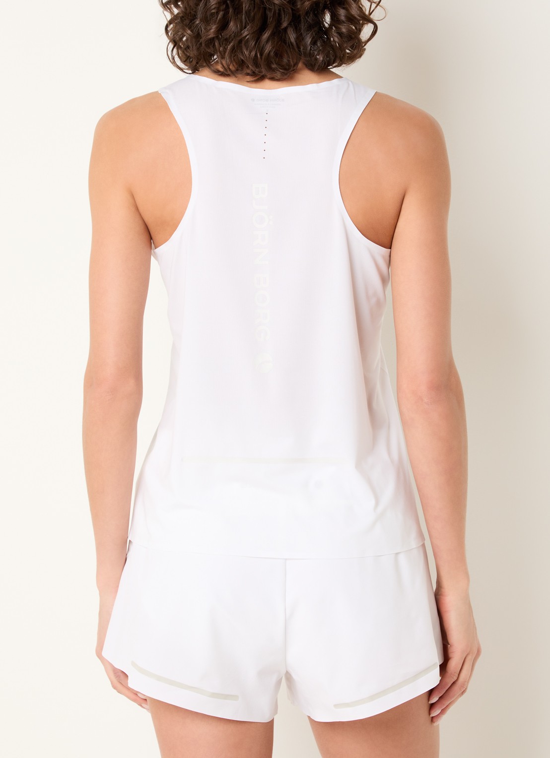 Björn Borg Tanktop met logo- en backprint - achterkant 4 wit