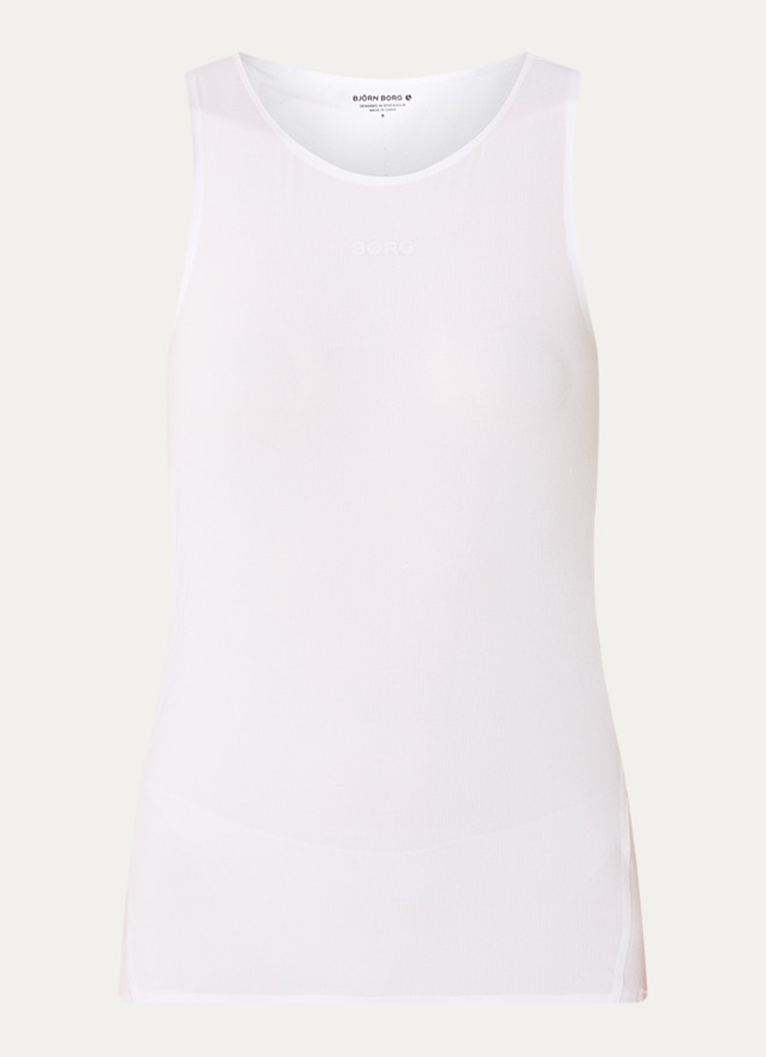 Björn Borg Tanktop met logo- en backprint - voorkant 2 wit