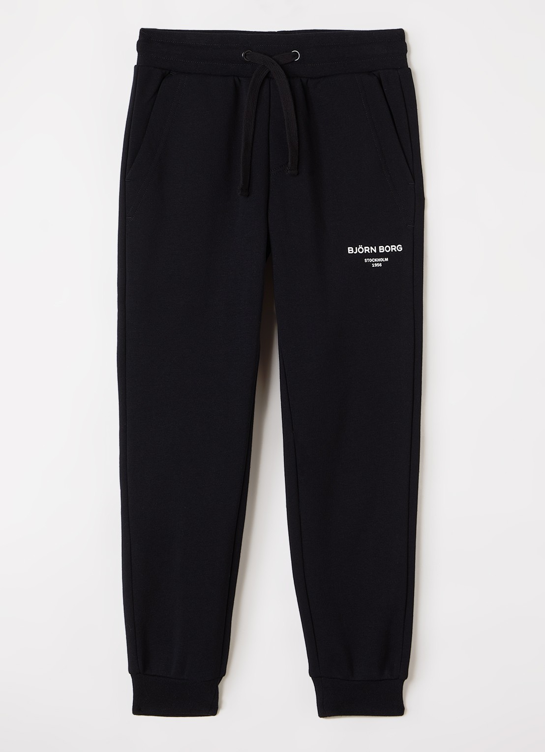 Björn Borg Tapered fit joggingbroek met logo - voorkant zwart