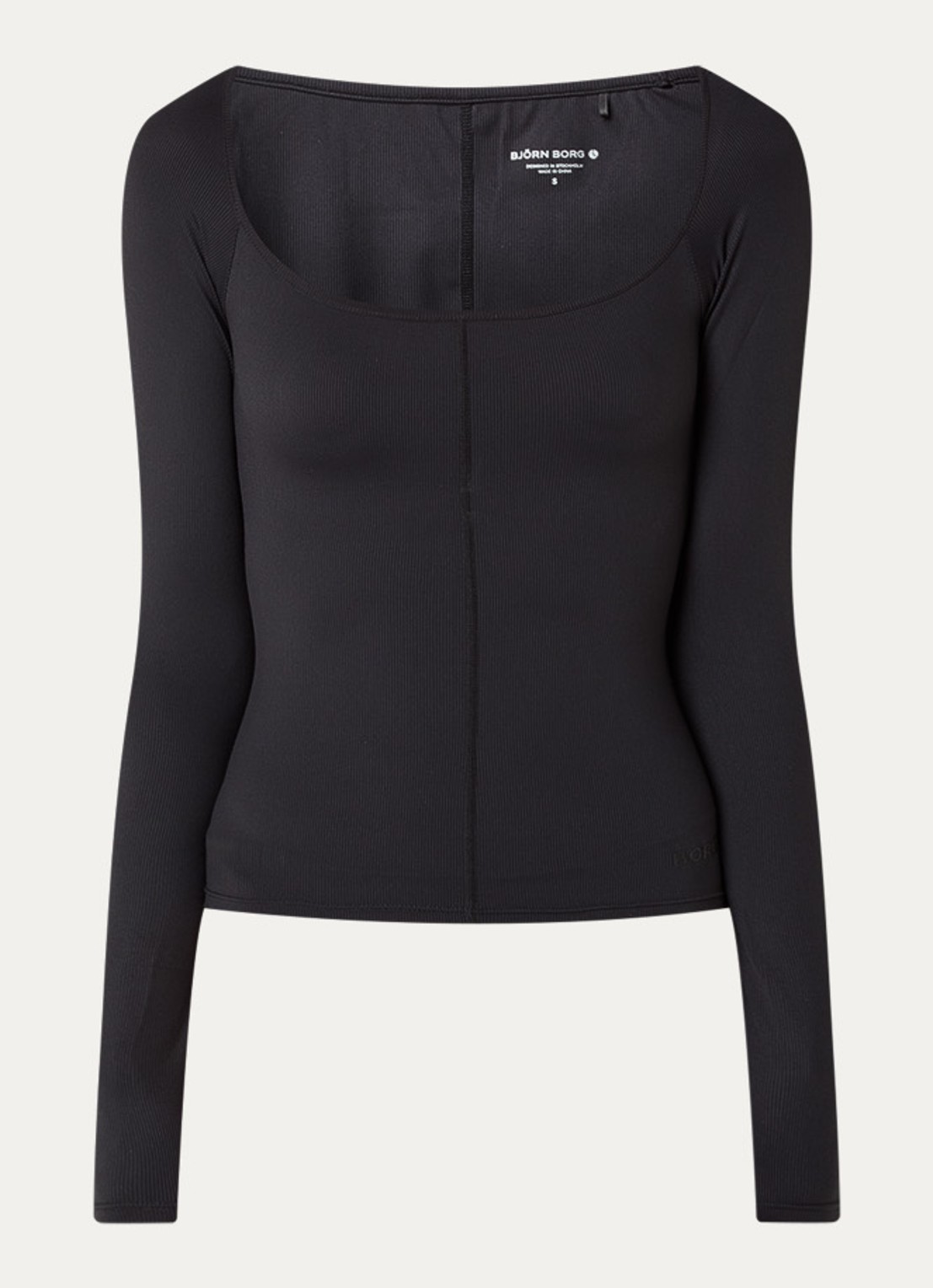 Björn Borg Trainings longsleeve met ronde hals - voorkant 3 zwart
