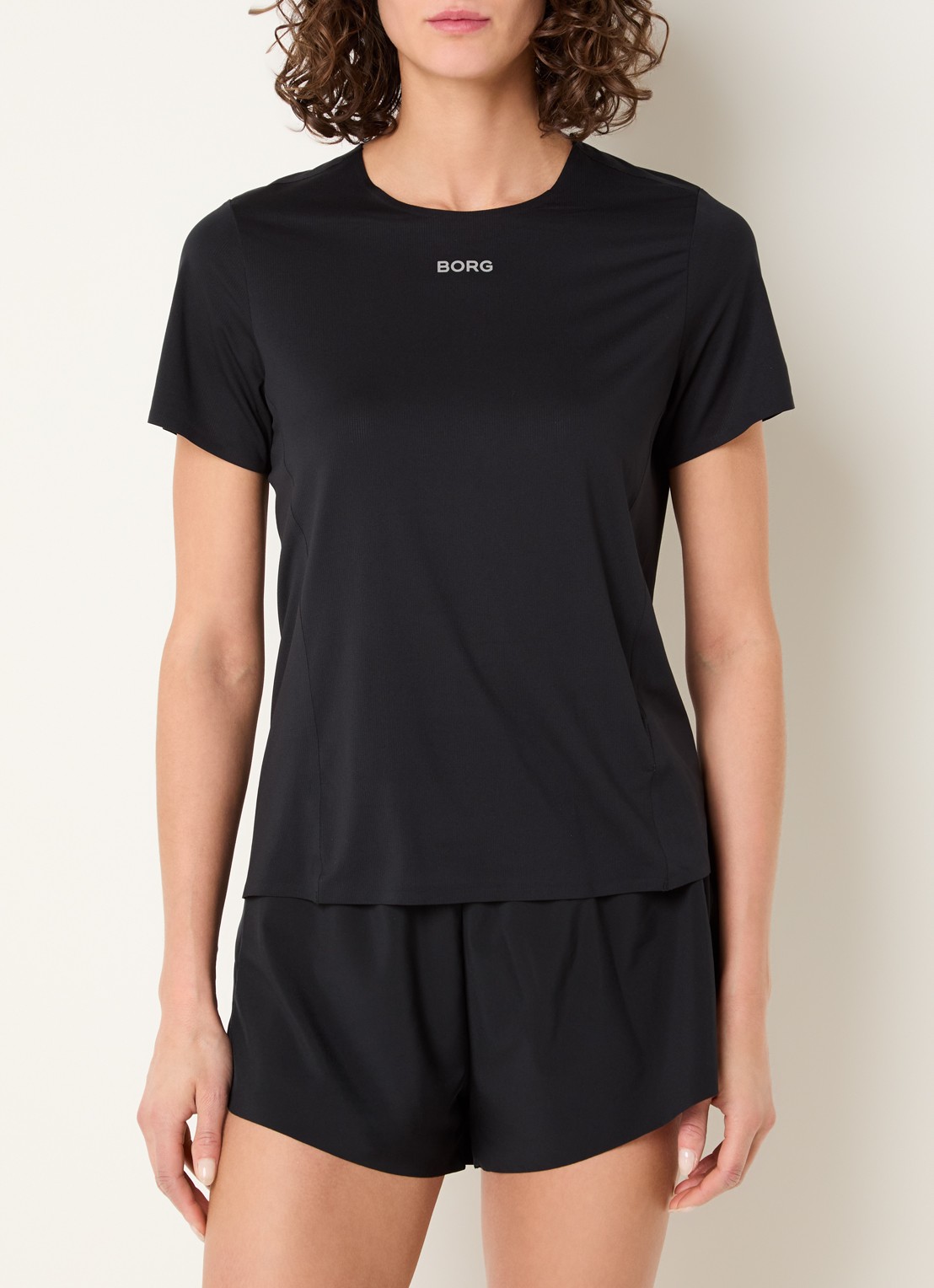 Björn Borg Trainings T-shirt met logo- en backprint - detail 3 zwart