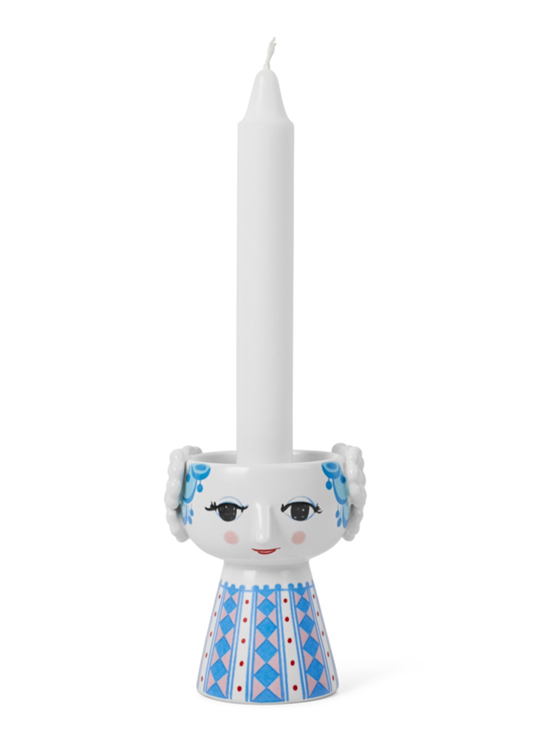 Bjørn Wiinblad Eva kandelaar 9.5 cm - voorkant 4 blauw