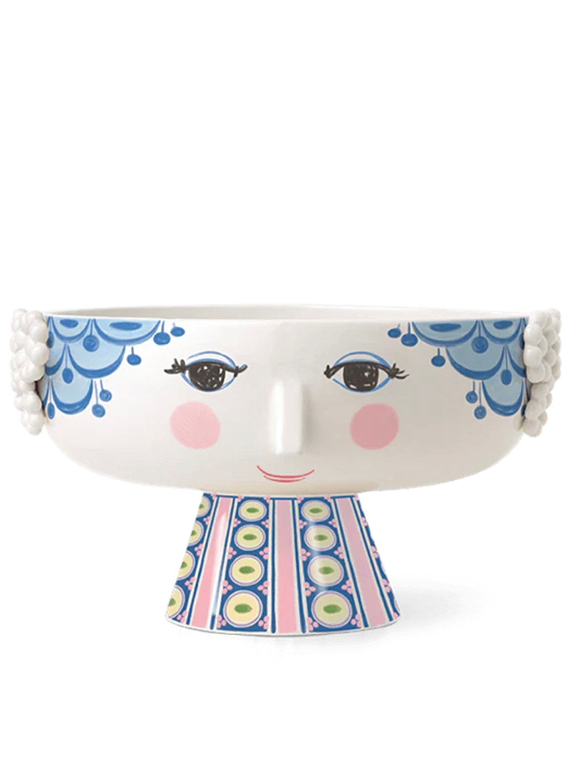 Bjørn Wiinblad Eva schaal 24 cm  - voorkant 2 blauw