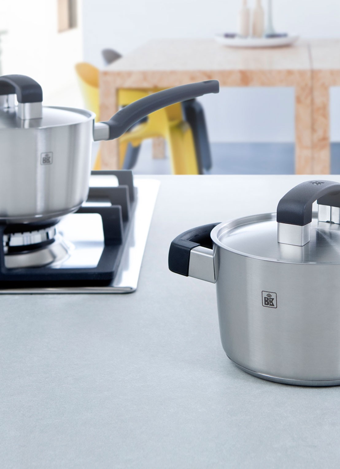BK Conical Cool pannenset 5-delig - voorkant zilver