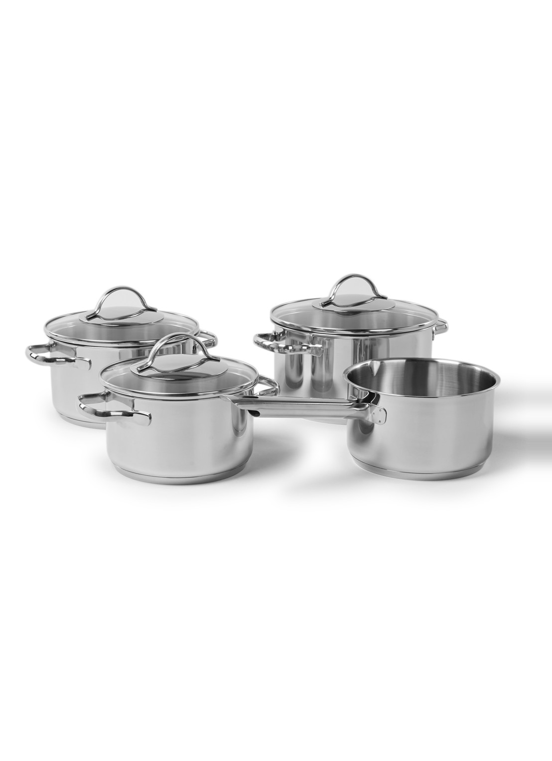 BK Essentials pannenset 4-delig - voorkant zilver