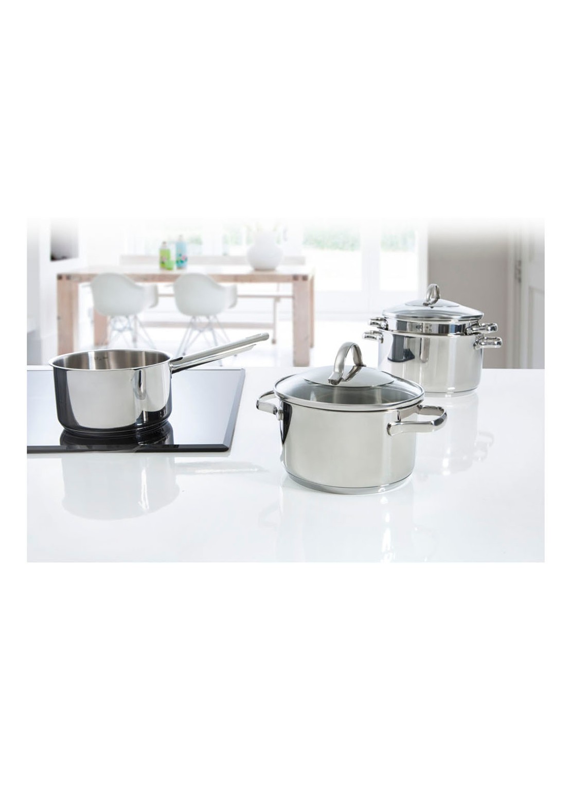 BK Essentials pannenset 4-delig - voorkant 2 zilver