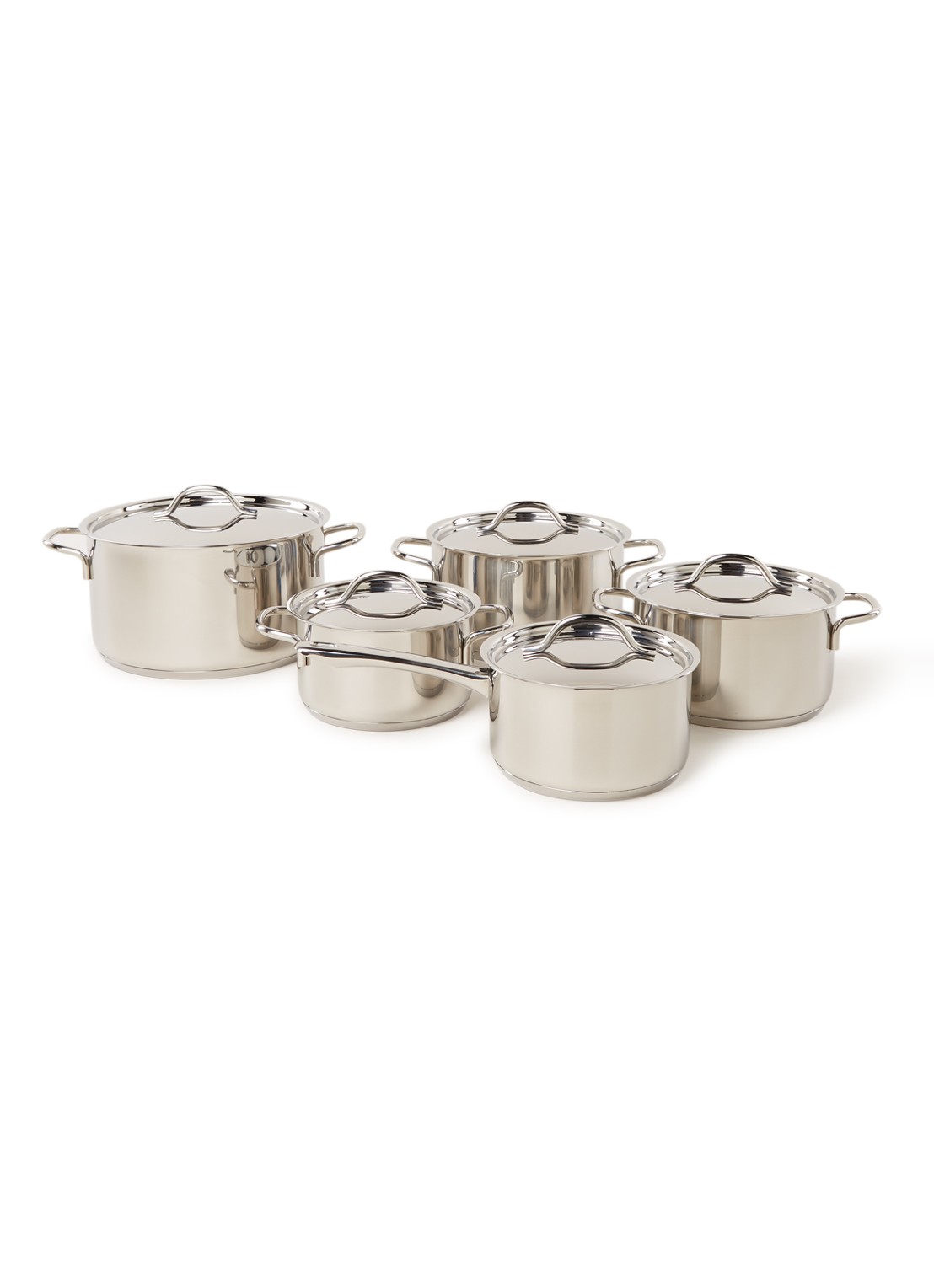 BK Profiline pannenset 5-delig - voorkant 2 zilver