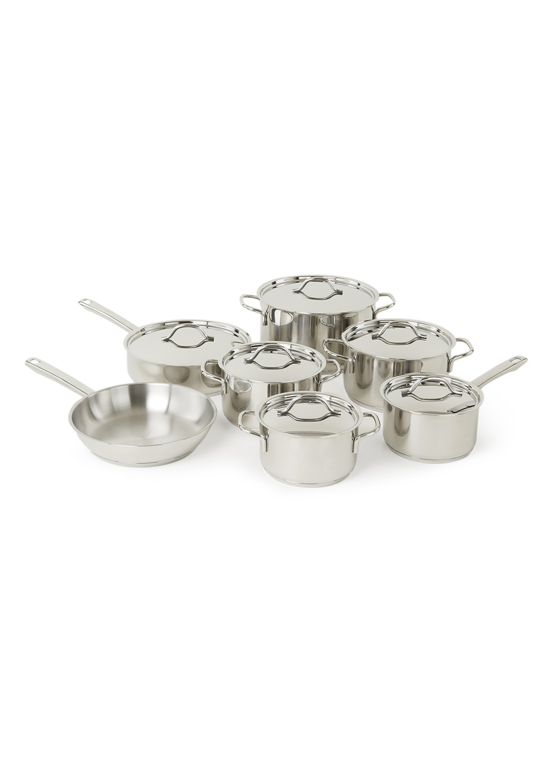 BK Profiline pannenset 7-delig - voorkant 5 zilver