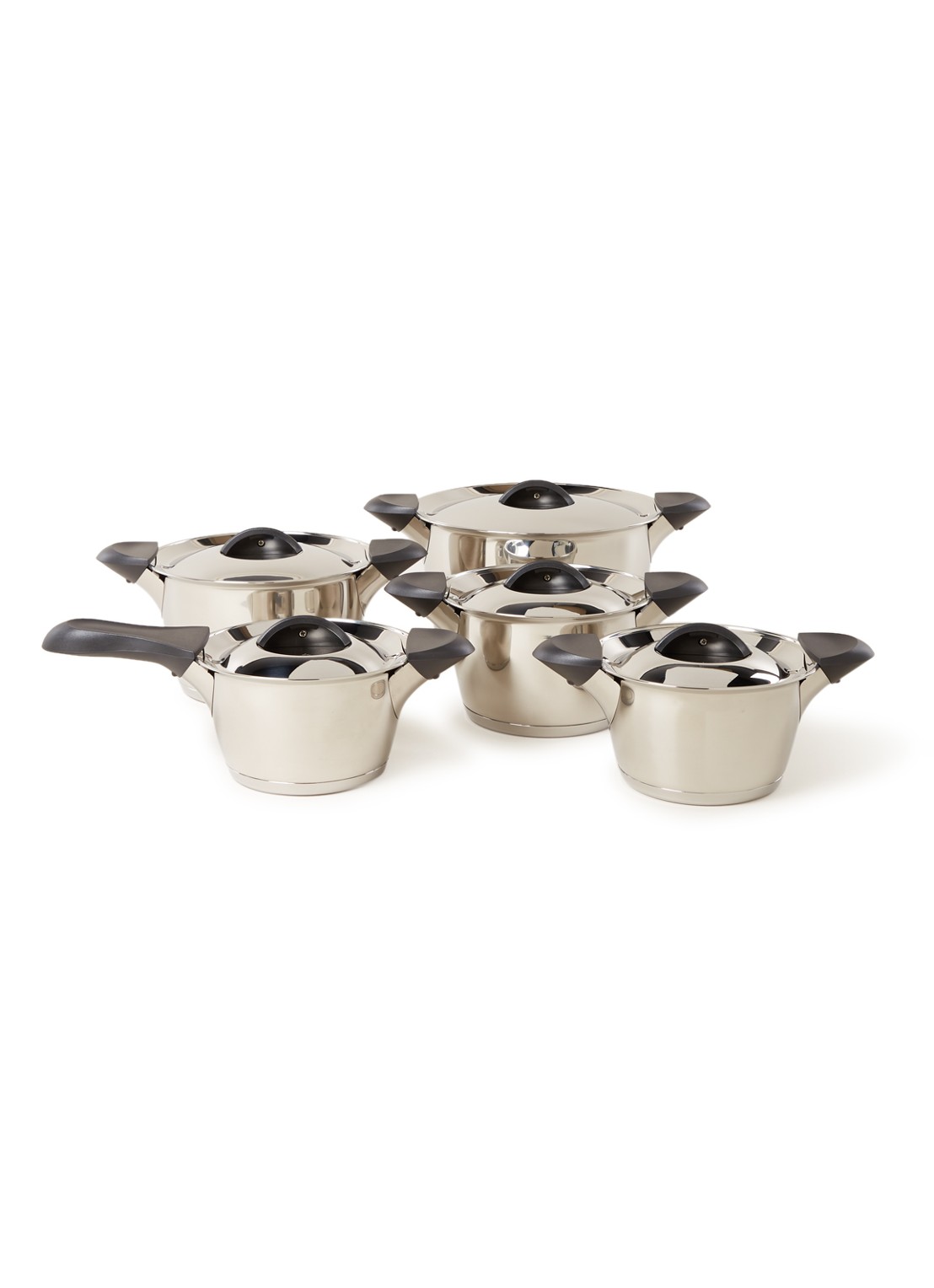 BK Q-Linair Classic pannenset 5-delig - voorkant zilver