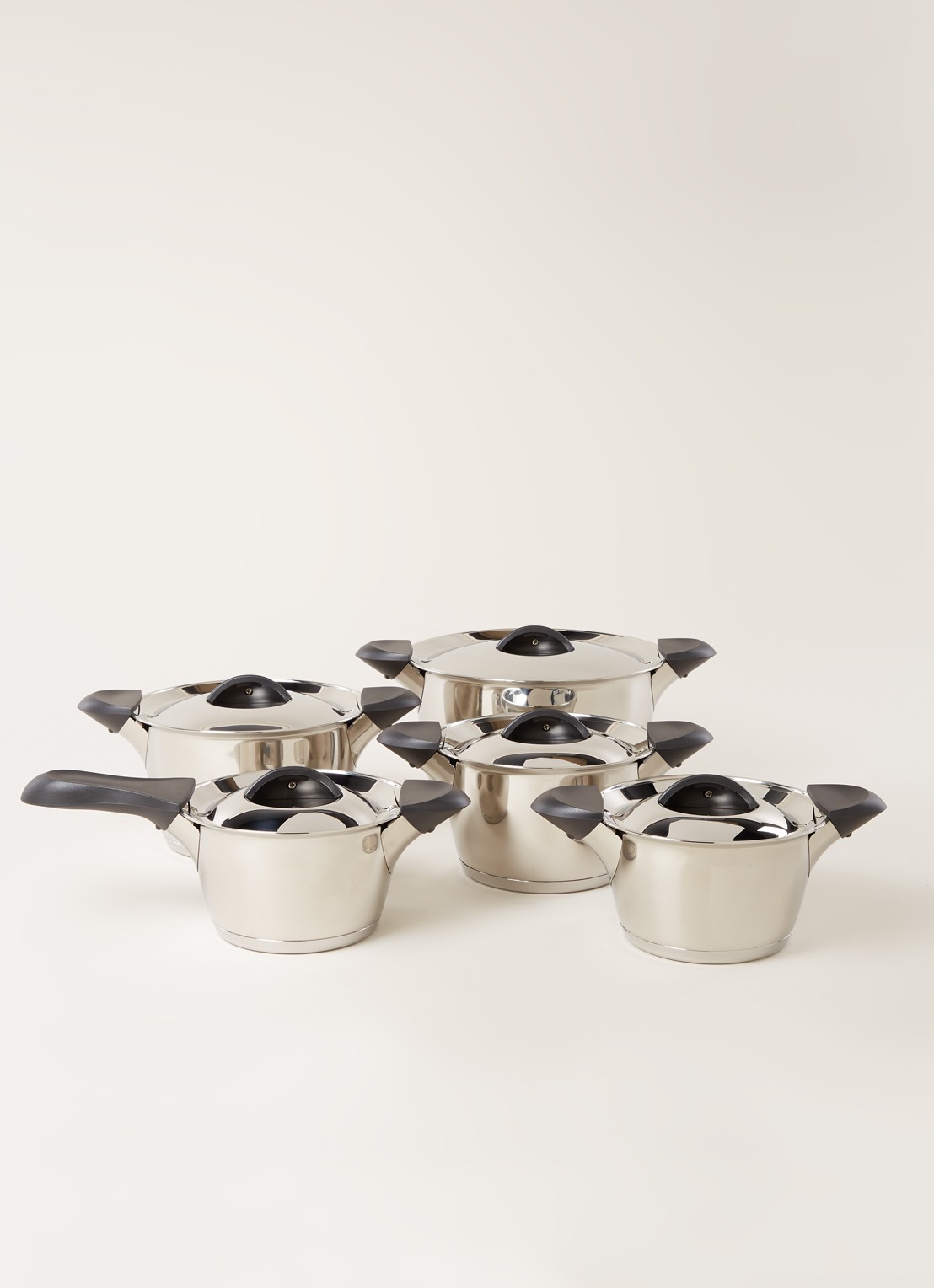 BK Q-Linair Classic pannenset 5-delig - voorkant 2 zilver