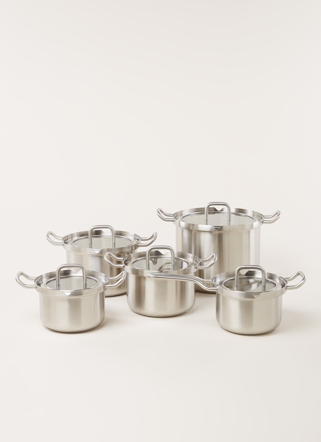 BK Q-Linair Master Glas pannenset 5-delig - voorkant 2 zilver
