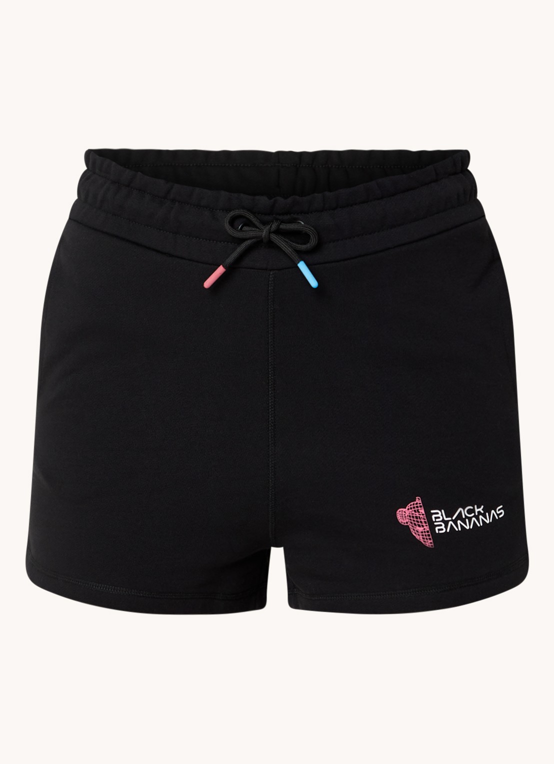 Black Bananas Eclipse high waist slim fit korte joggingbroek - voorkant 3 zwart