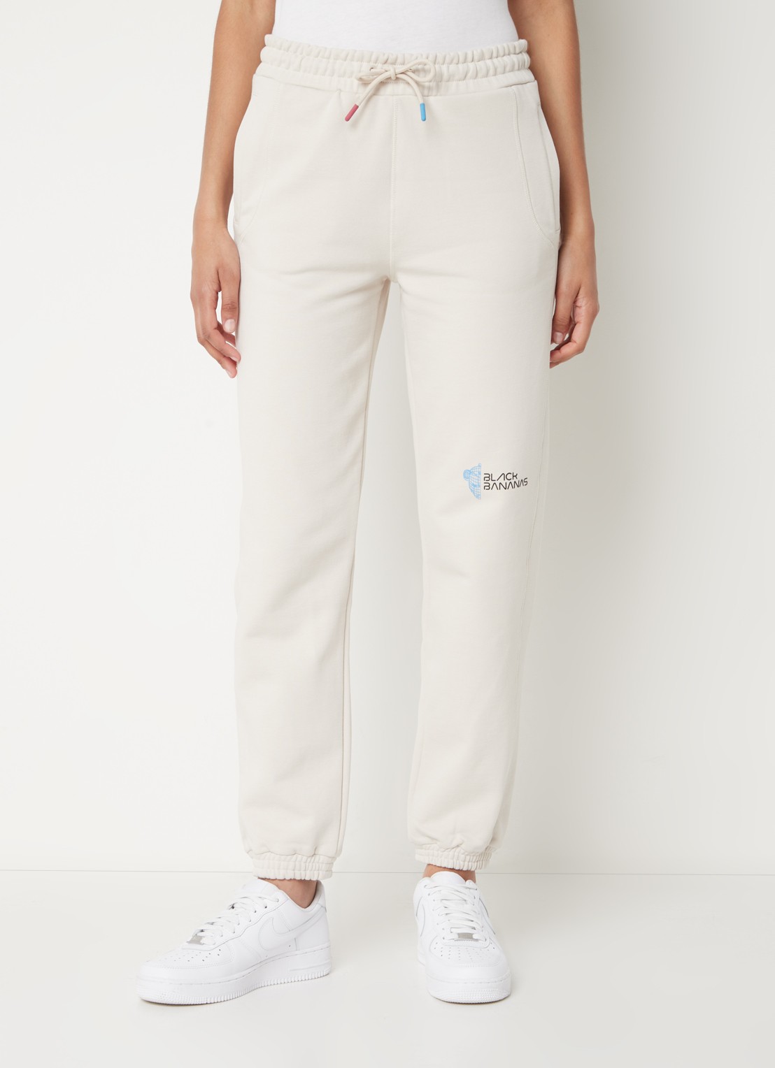 Black Bananas Eclipse high waist tapered fit joggingsbroek met logoprint - detail 2 creme