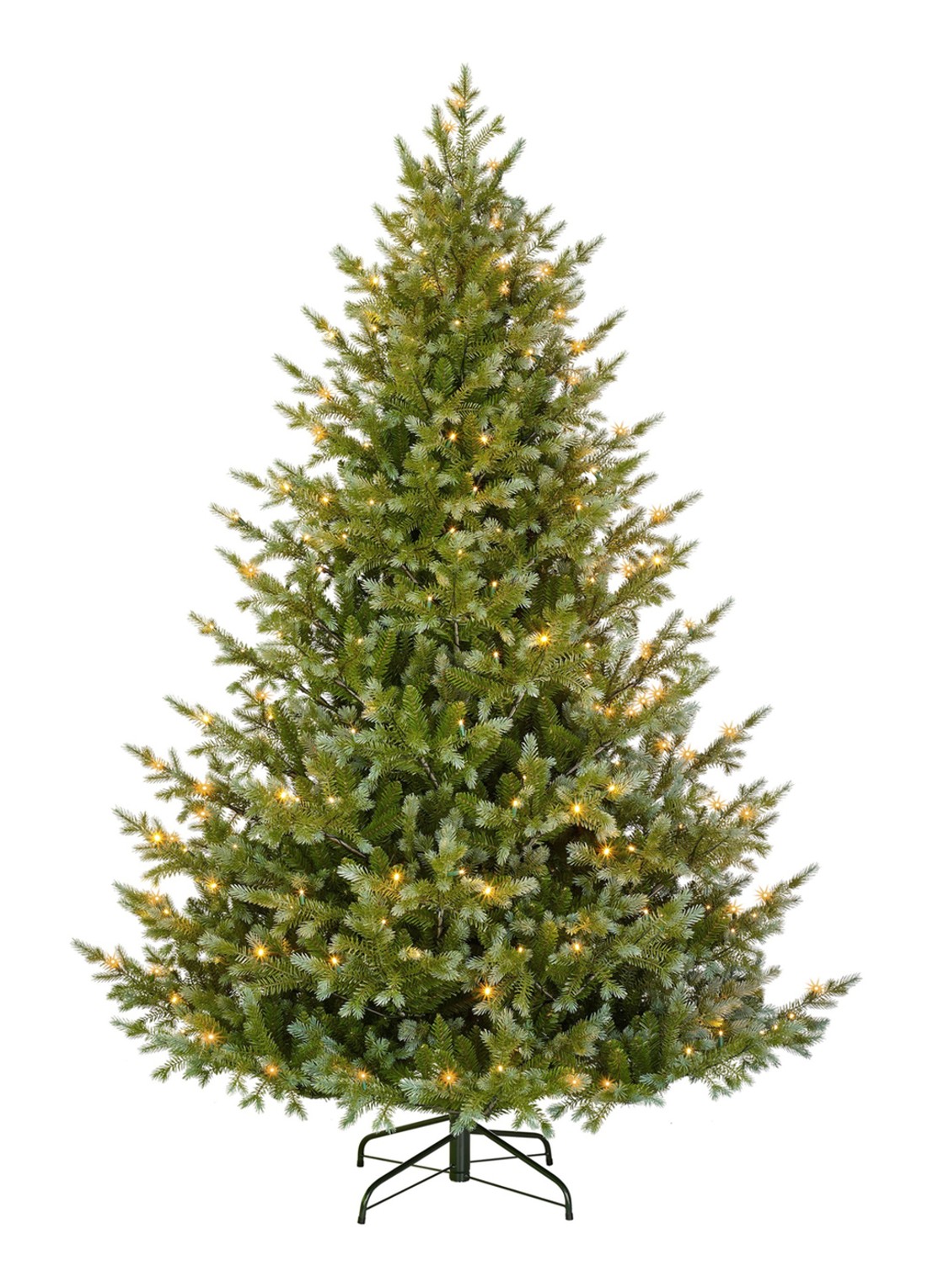 Black box Ardley kunstkerstboom met LED verlichting 215 cm - voorkant 4 donkergroen