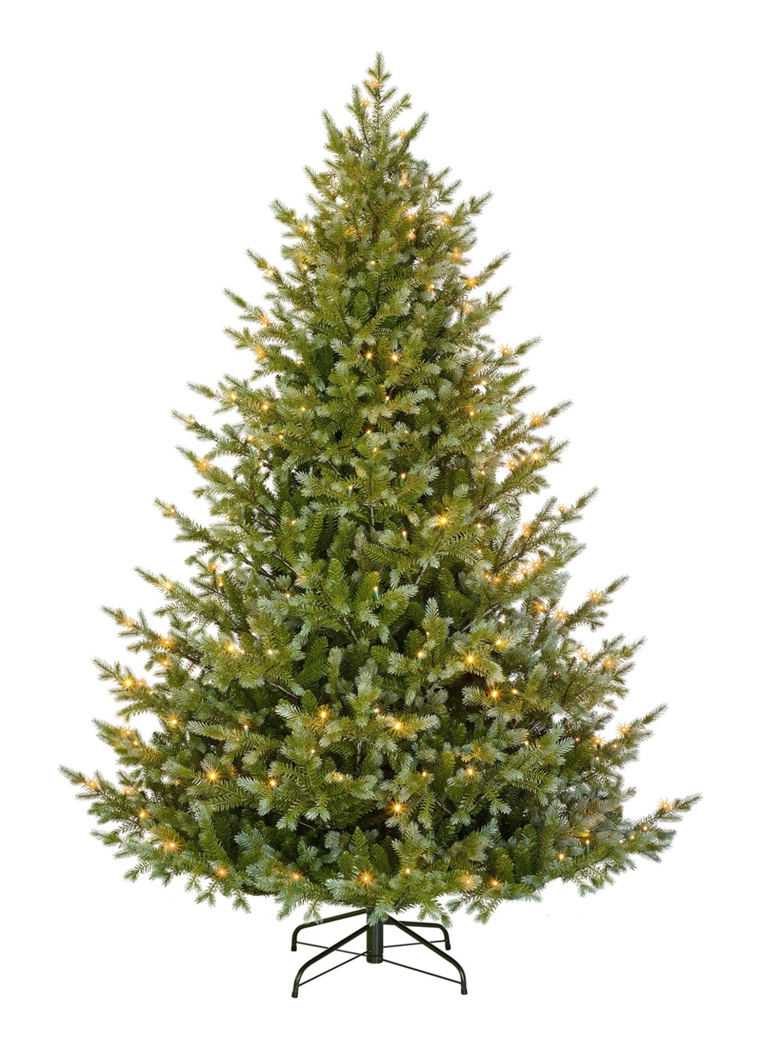 Black box Ardley kunstkerstboom met LED verlichting 230 cm - voorkant donkergroen