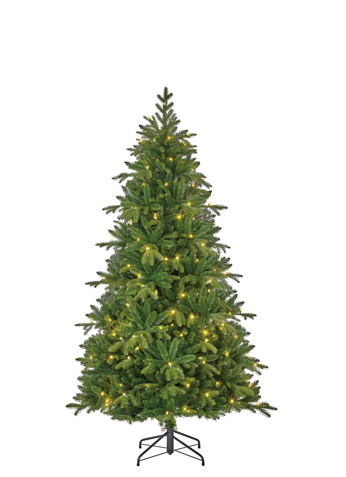 Black box Brampton kunstkerstboom met LED verlichting 185 cm - voorkant 2 donkergroen