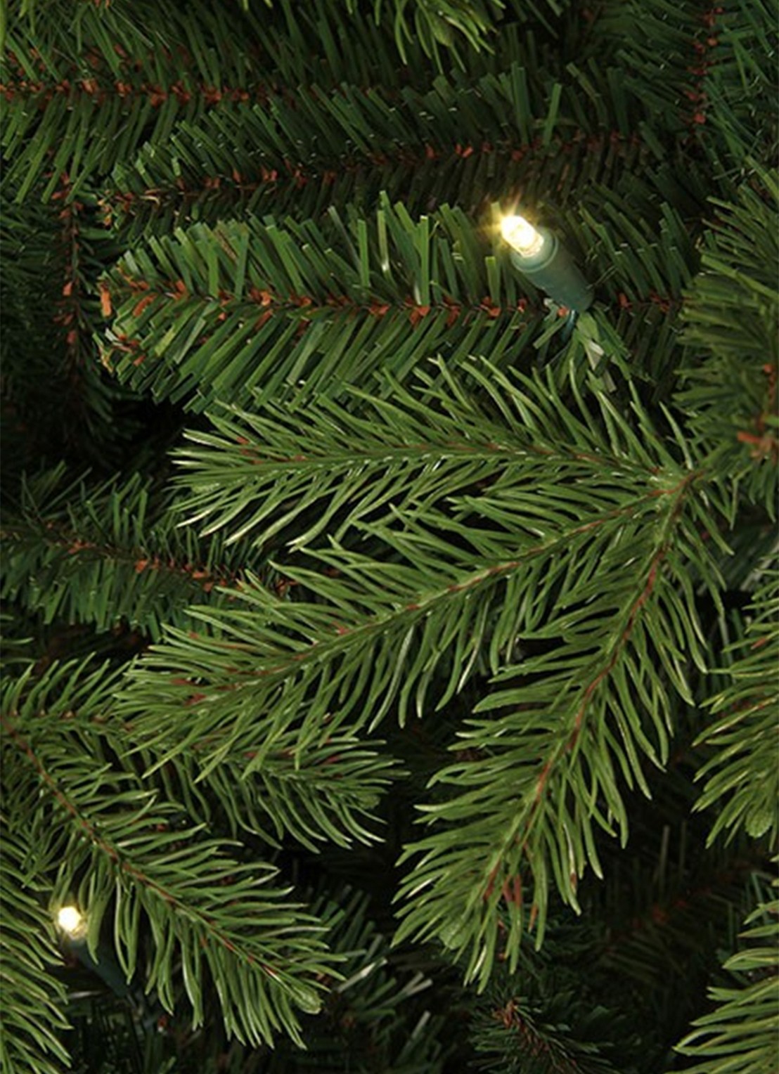 Black box Brampton kunstkerstboom met LED verlichting 215 cm - achterkant 2 donkergroen