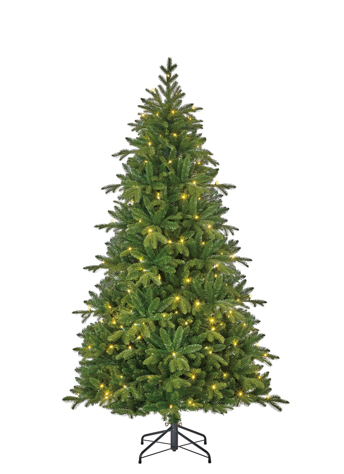 Black box Brampton kunstkerstboom met LED verlichting 215 cm - voorkant 3 donkergroen